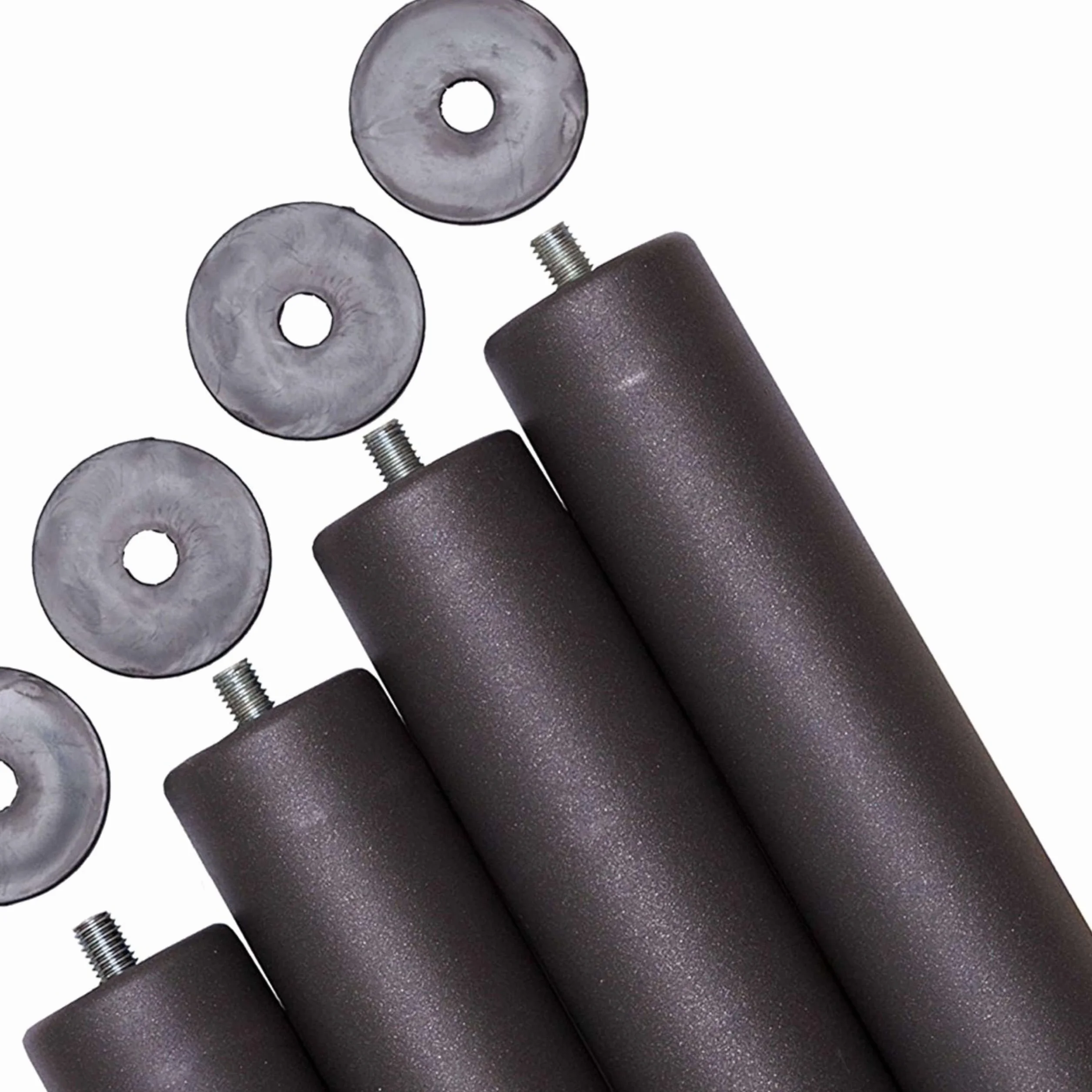 Miroytengo Pack 4 Patas 50 cm para somier o Base tapizada cilindricas Medidas Especiales Metal
