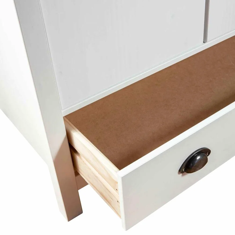 vidaXL Armario de 2 Puertas Muebles para Ropa Roperos Guardarropas de Dormitorio Organizador Colgar Almacenamiento 89x50x170 cm Madera Maciza Pino