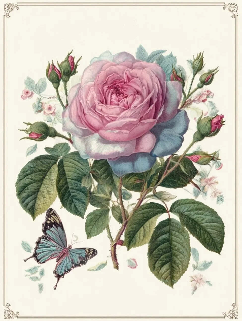 RKFLGEW Flores Kit De Bordado De Cuentas Diy Rosa Fantasía Kits De Bordado Con Cuentas,Kit De Punto De Cruz,Juego De Abalorios De 3 Mm Para Manualidades. 40x50 cm