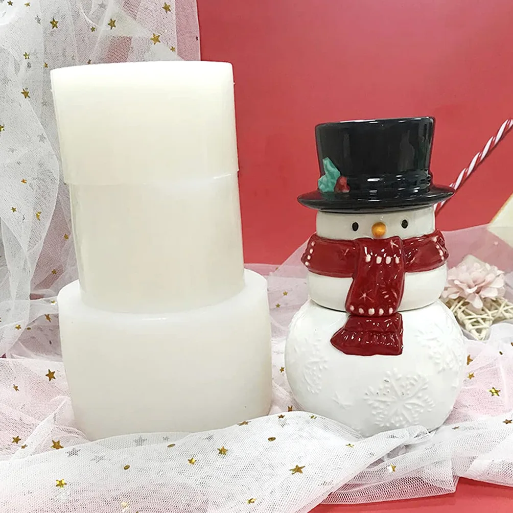 Molde de silicona con temática de muñeco de nieve para decoración de pasteles