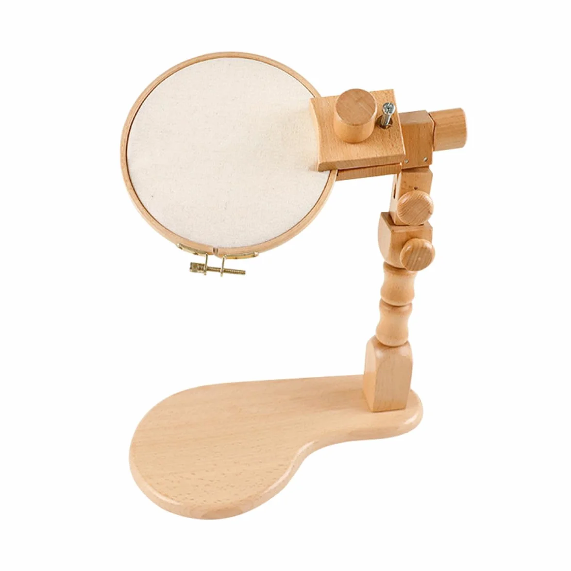 HINTRMENT Soporte de Bordado Herramienta Práctica Ajustable y Giratorio de Madera Kit de Marco para Bordar para Punto de Cruz para del Bordado
