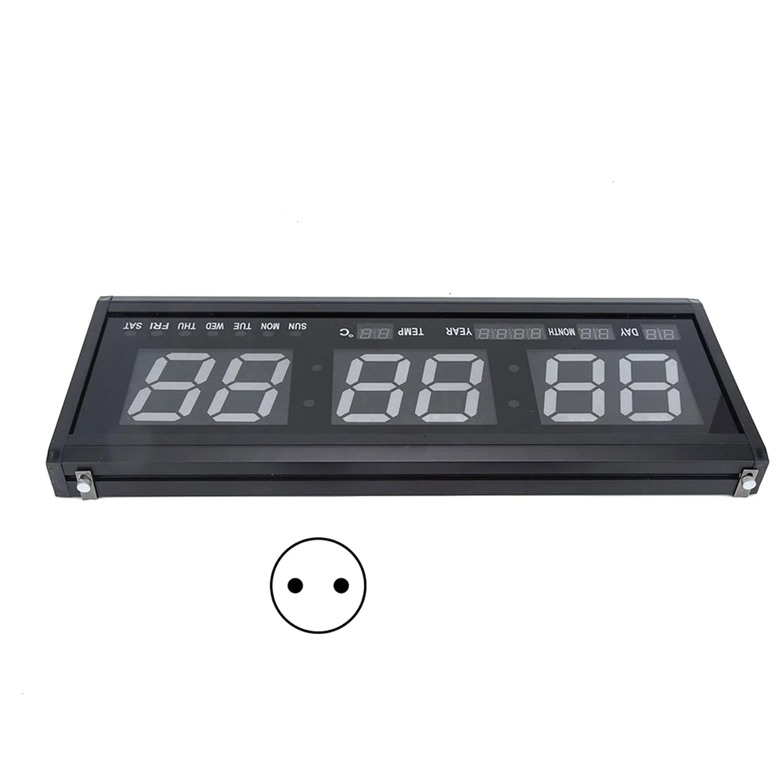Reloj Despertador LED Digital con Dígitos Grandes y Calendario para Exhibición en Casa y Oficina, Elegante Monitor de Temperatura Humedad
