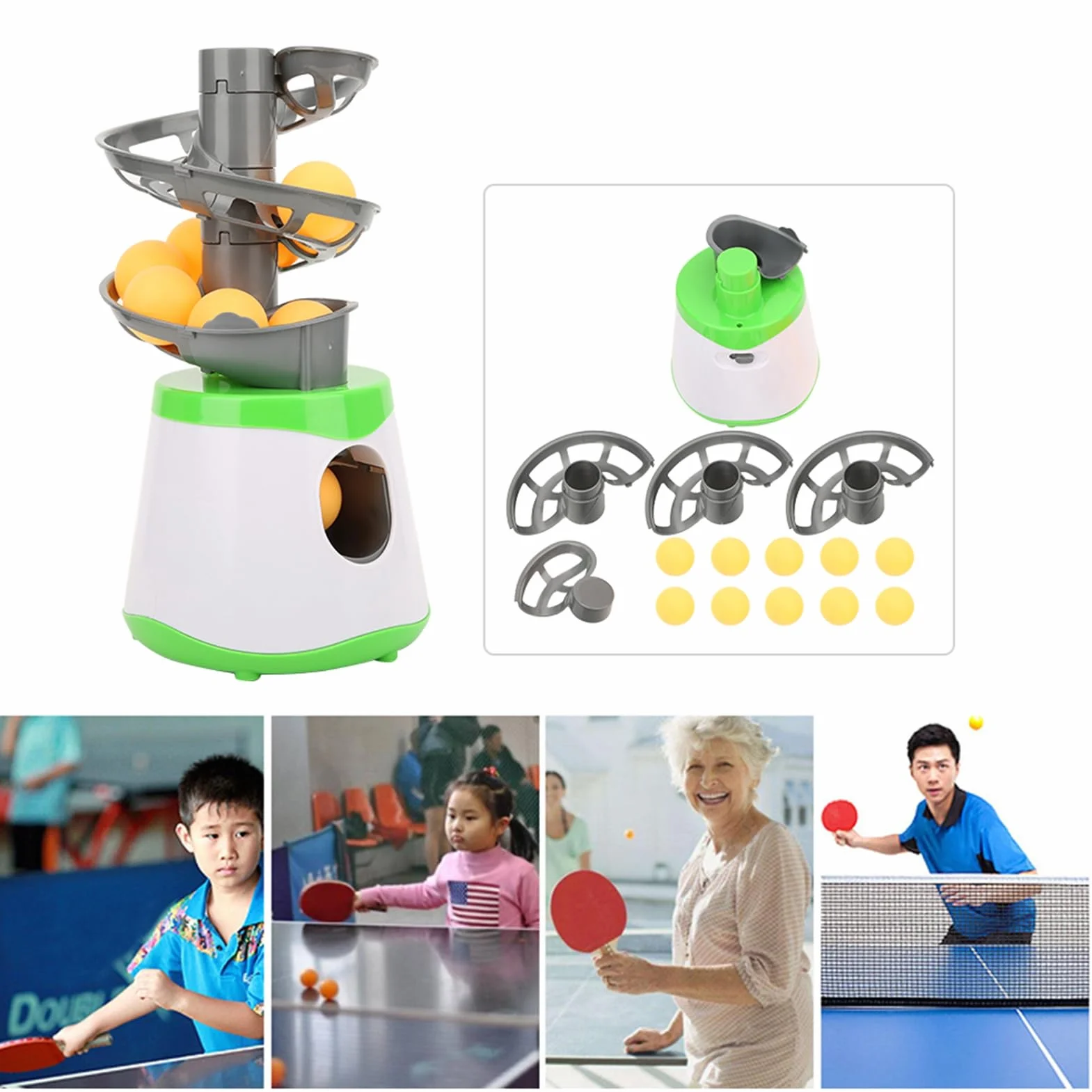 Lanzador para Practicar Tenis de Mesa, Máquina de Entrenamiento de Pong Equipos de Fitness Combinados Equipos Combinados de Fitness