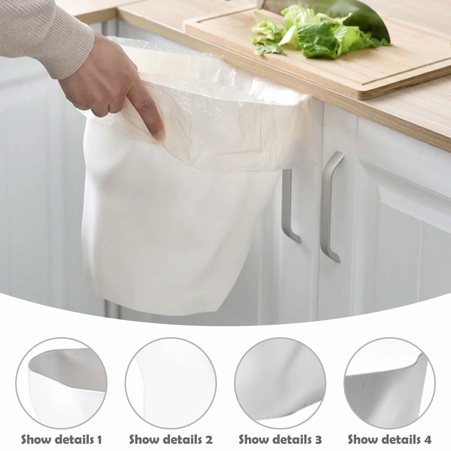 Basurero Moderno PP Resistente Humedad 24.5x25 cm para Cocina Baño