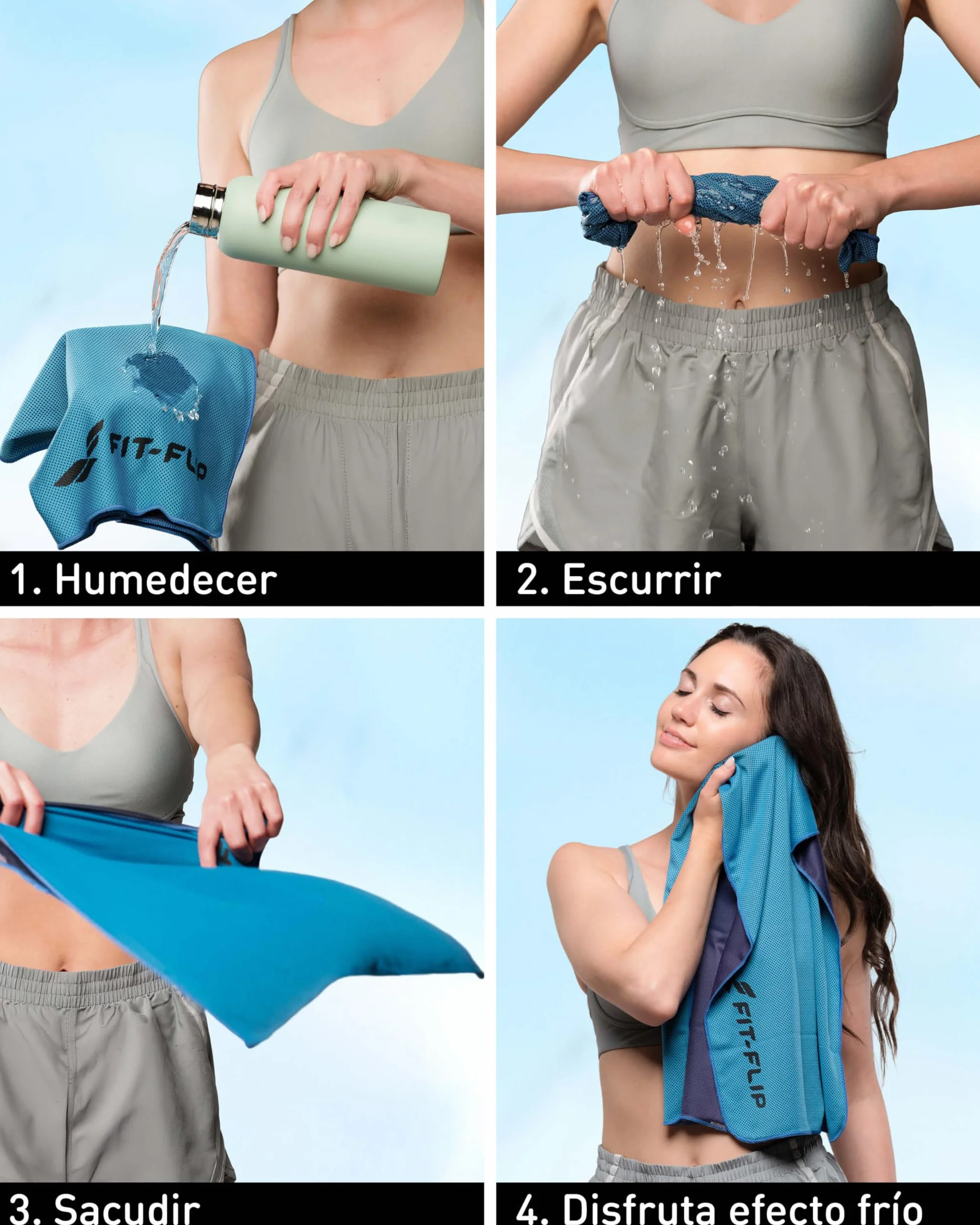 Fit-Flip Toalla de enfriamiento Microfibra para Deporte Airflip Cooling Towel Fitness Gimnasio Viajes Yoga