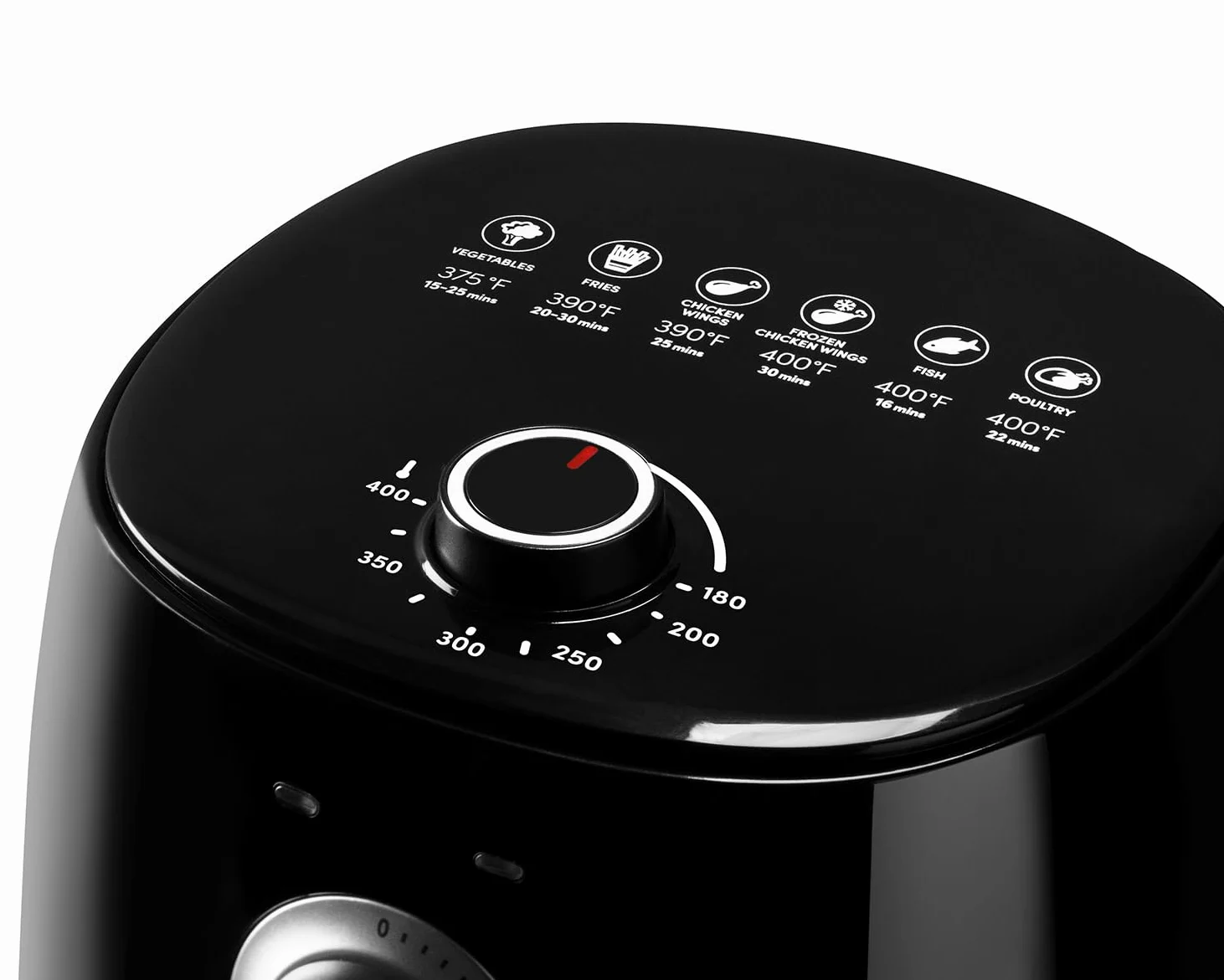 Magic Bullet Freidora de Aire 2.5l de capacidad, temperatura 80°-200°, freidora sin exceso de aceite 1300W, freidora de aire caliente compacta, Negra, MBA021B