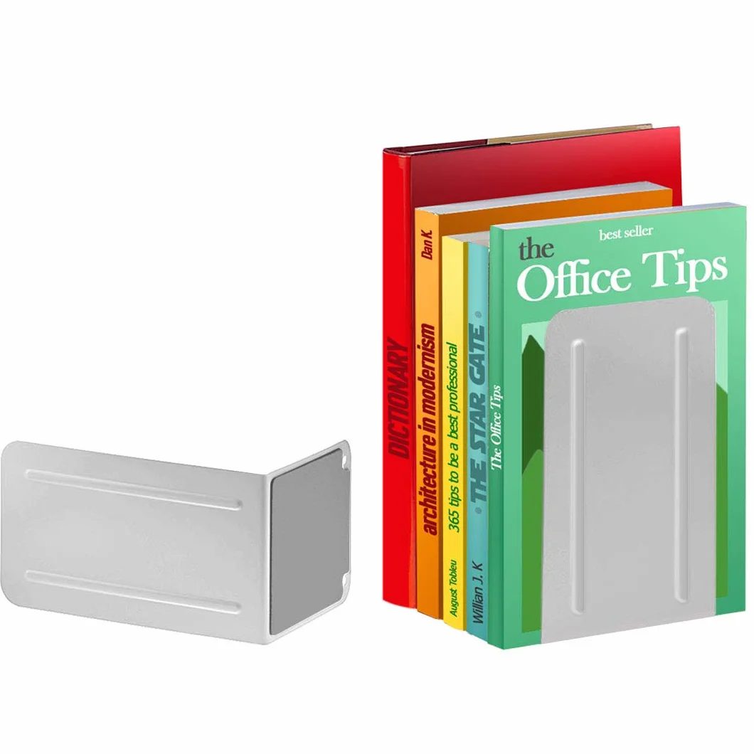 Acrimet Premium Sujetalibros de Metal Resistente (Color Blanco) (Paquete de 1 par)