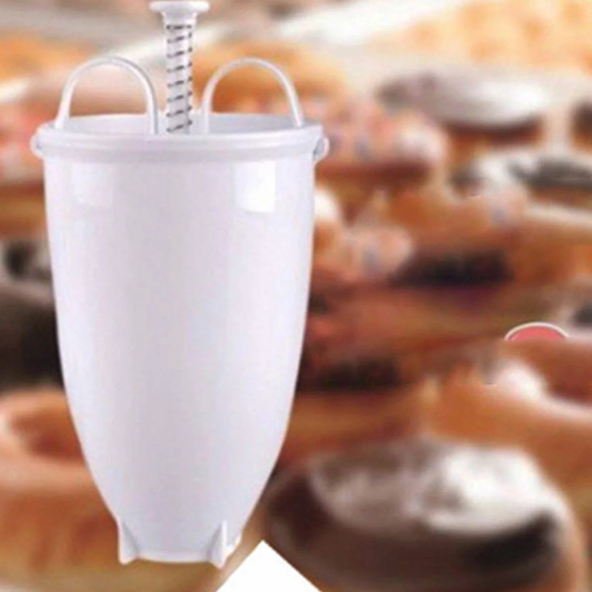 Máquina Manual de rosquillas de plástico Fritura de rosquillas Molde de plástico Dispensador de gofres Ligero Donut Maker Blanco