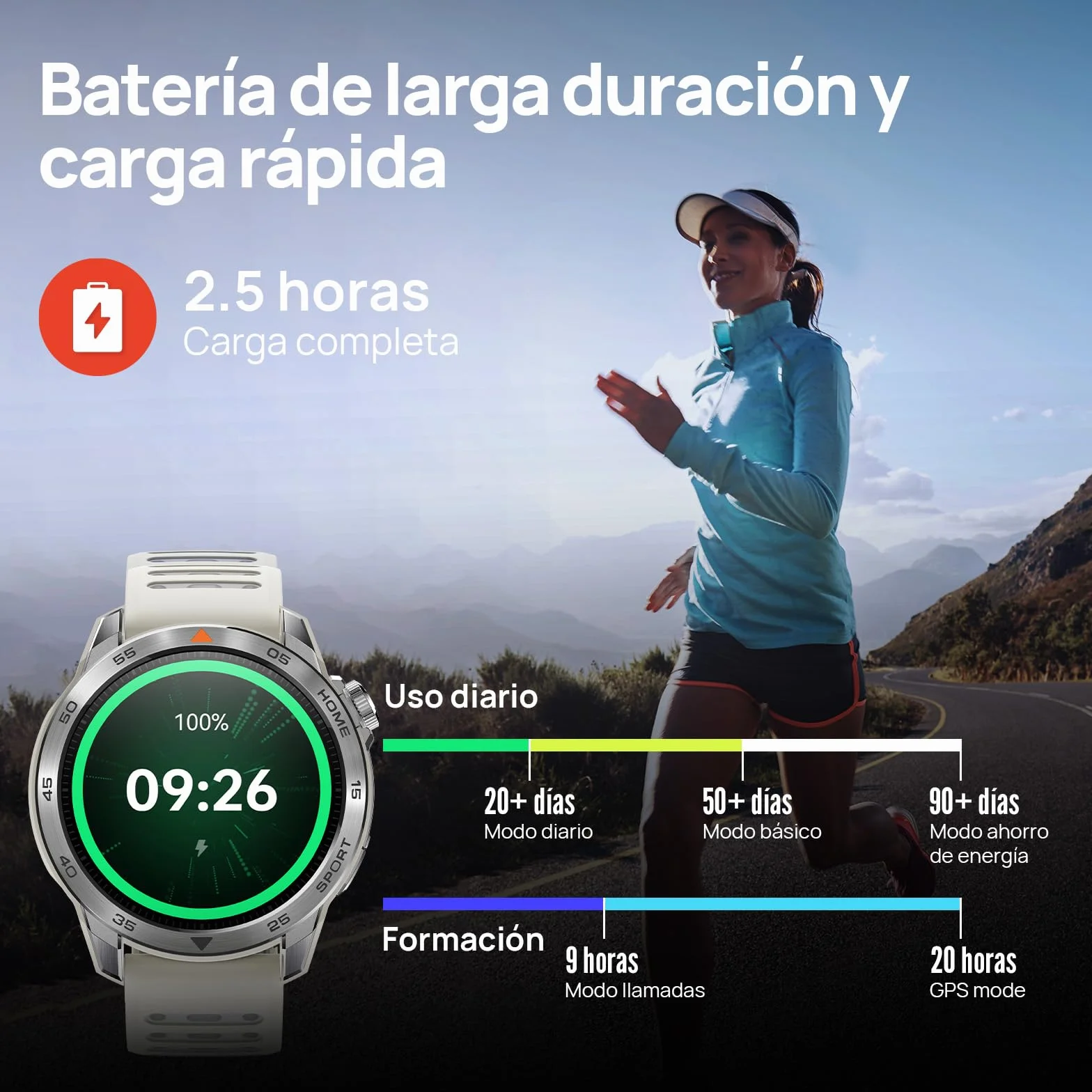 Mibro GS Pro2 Smartwatch Hombre 1,43" Acero Inoxidable GPS Llamadas Bluetooth Impermeable Altitude Brújula iOS Android Beige Claro