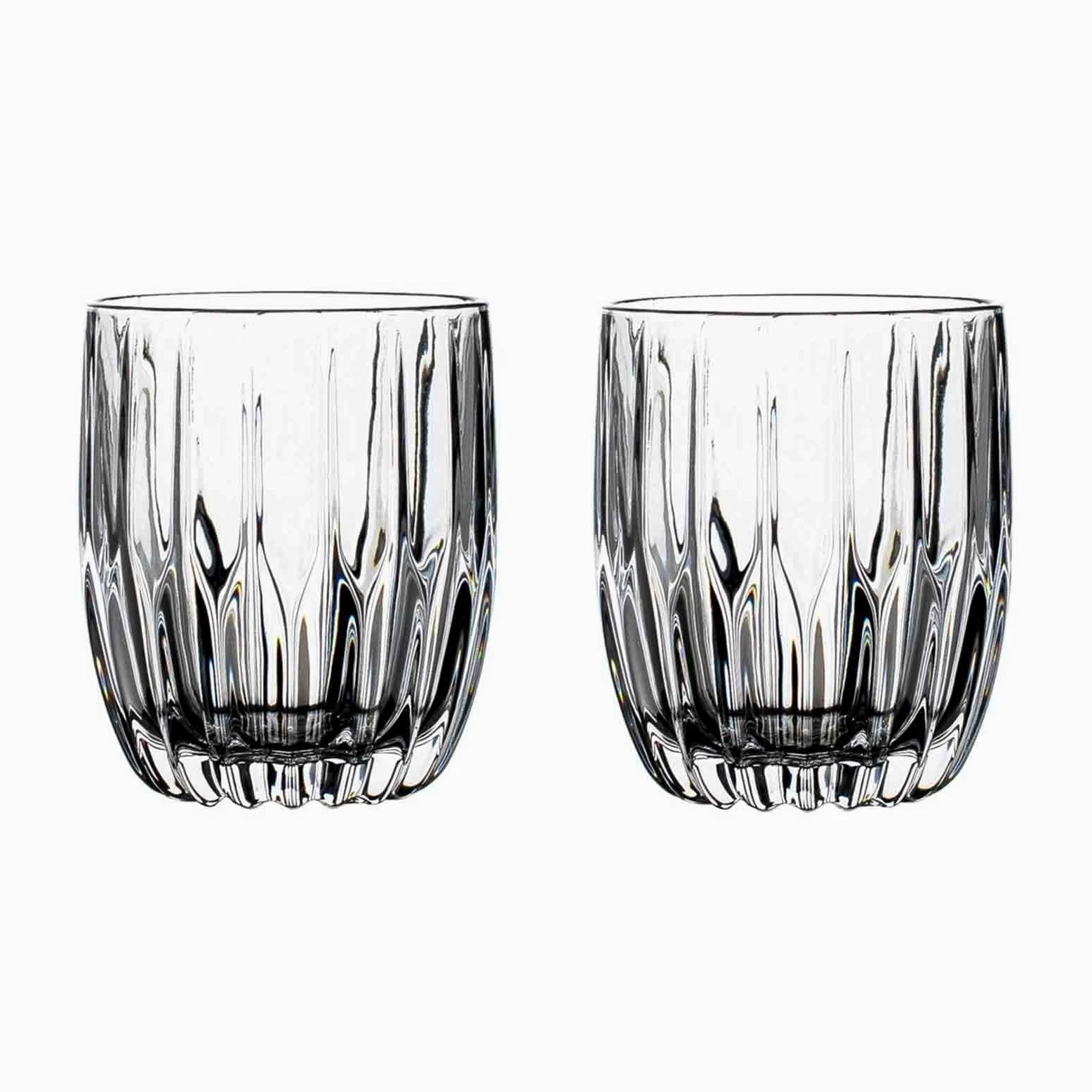 vaso de agua Tazas de vidrio talladas con rayas vintage, vasos transparentes sin plomo, 285/355 ml(Pequeño)