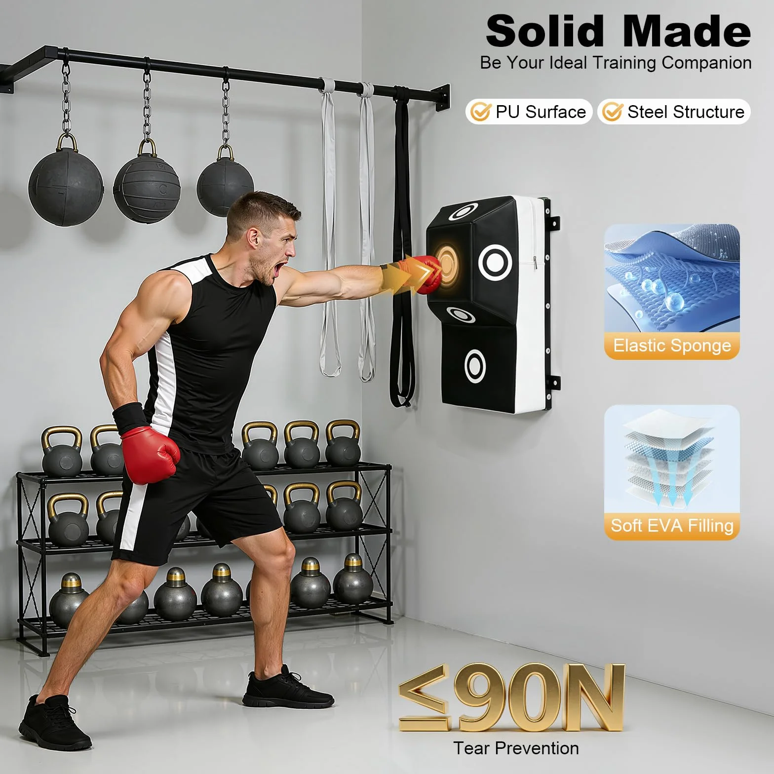 DWIKRYT Objetivo de Boxeo de Pared 35x25x60 cm con Punto de Marcado