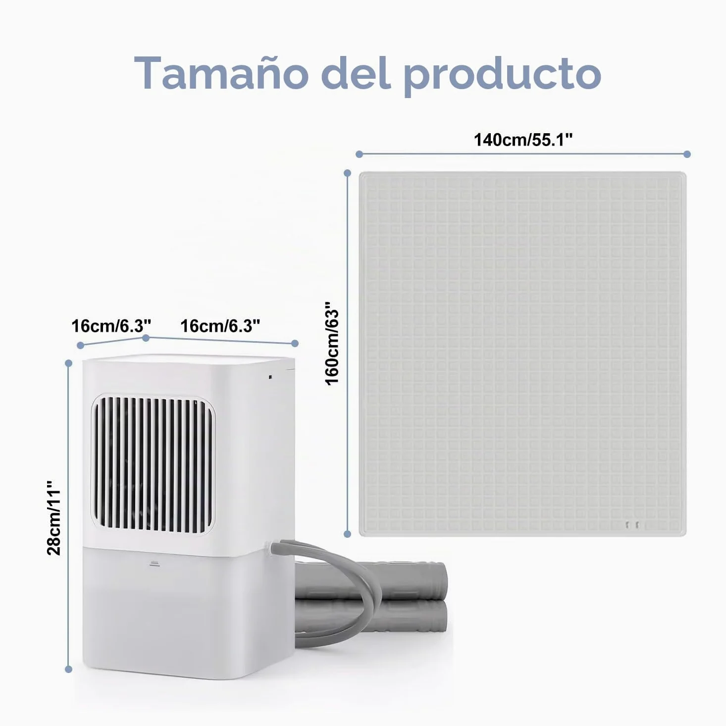 Colchón de refrigeración por agua Pad Cama Sistema de enfriamiento Noche Sudor y Hot Sleepers Alivio Almohadilla Refrigerada Control Remoto Hidro Colchón Refrigerado Topper Doble Tamaño 63 "x56" Twin