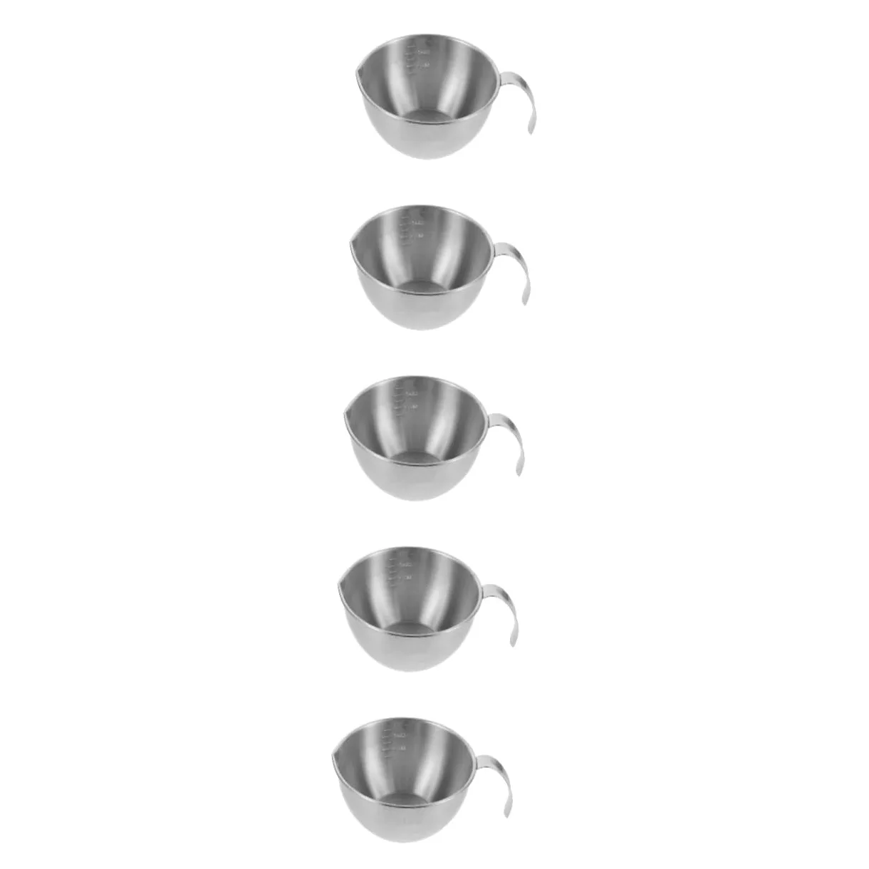 Cabilock 5 Piezas Cuenco de acero inoxidable tazón tazones de preparación cuencos nido verter el tazón de fuente para mezclar alimentos tazones de cocina para mezclar Silver