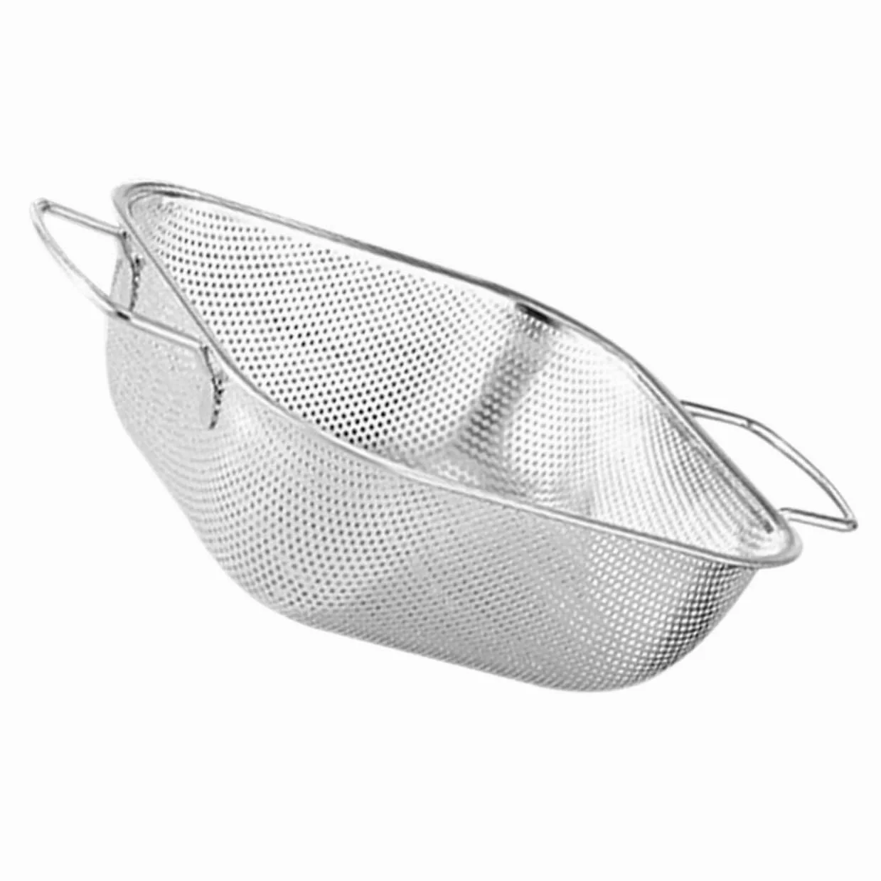 Colador Cuadrado de Acero Inoxidable con Doble Asa 1 Pieza | Plata, Vertido y Drenaje para Alimentos y Arroz, Diseño Simple y Práctico