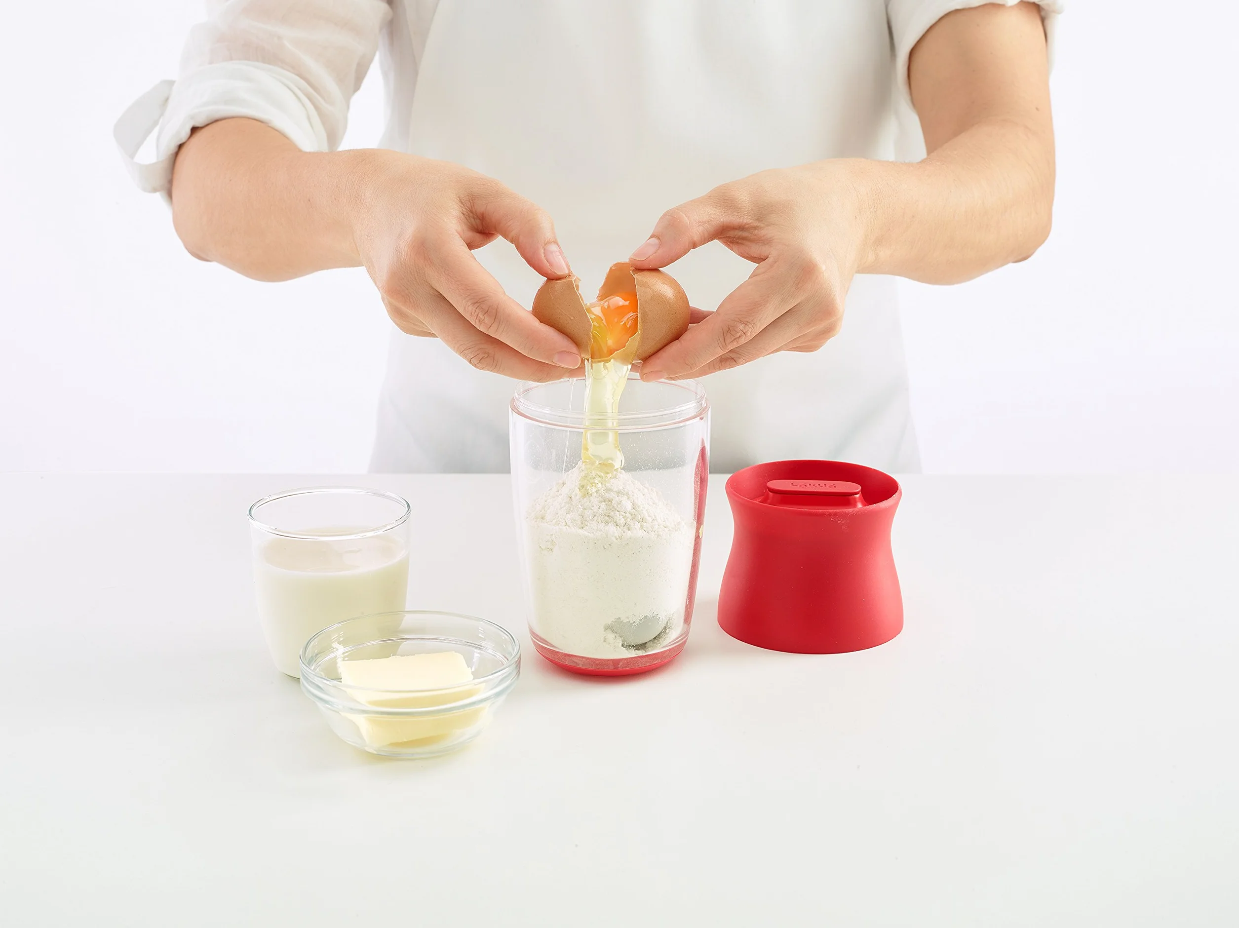 Lékué Kit para Crepes y Pancakes, 700 ml, color rojo