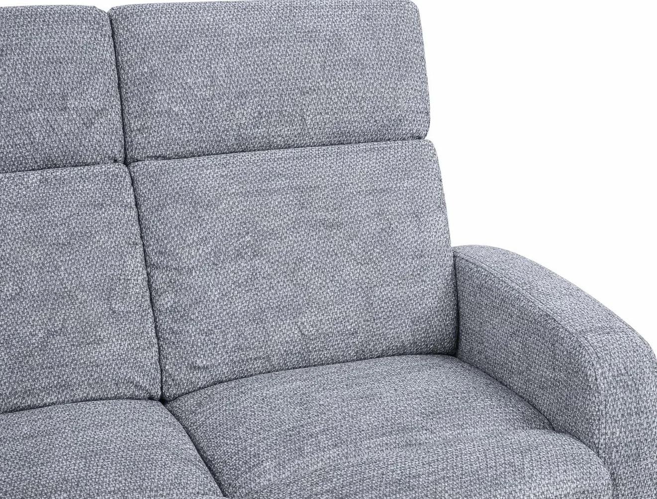 DUPI Sillón Sofá Soft Relax Reclinable | Palanca Manual para reclinar Respaldo y reposapiés | Espuma HR Alta Resiliencia | Gris | 2 Plazas