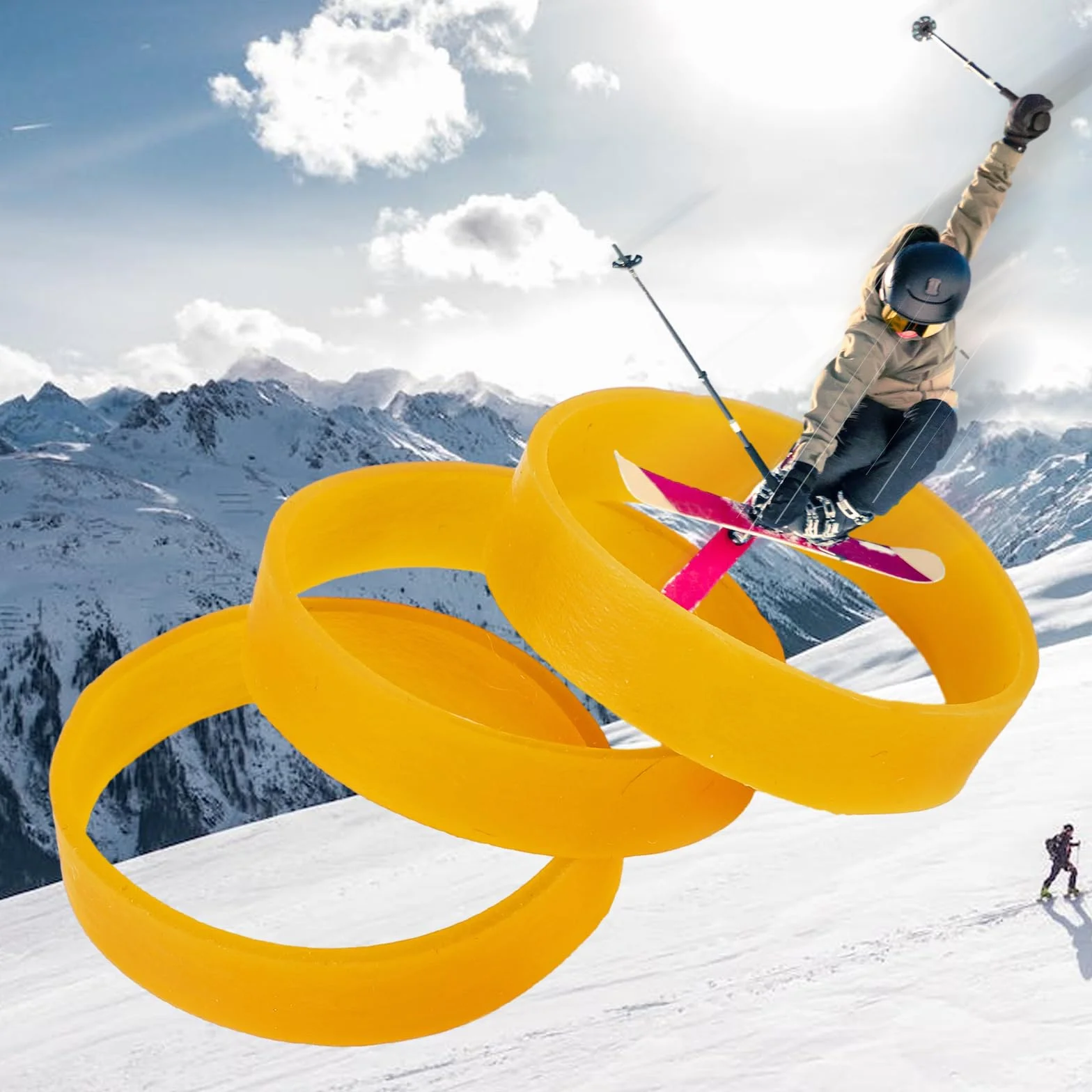 BOXOB Retenedores de Frenos de Esquí, Goma para Snowboard Accesorios Deportes Invierno
