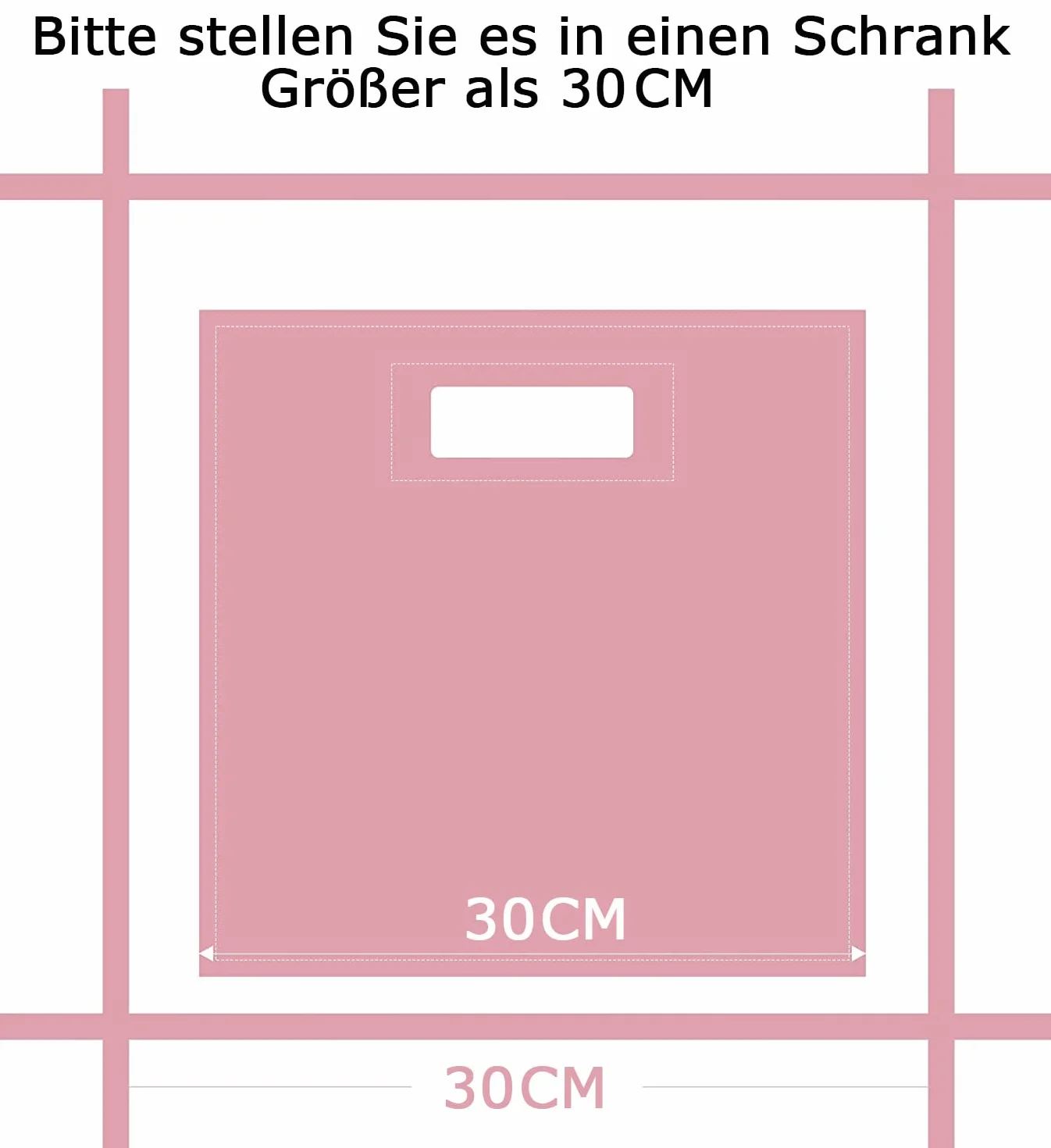 Caja de almacenamiento de fieltro plegable juego de 3 organizador 30 x 30 x 30 cm rosa