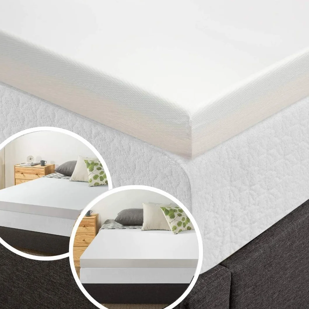 Cubrecolchon Topper 100% Viscoelastico | 105 x 190cm | Grosor 8CM | Fabricado en España | Libera Presion Cervical y Lumbar | Tratamiento Bambu | Anti-alergenico | Transpirable