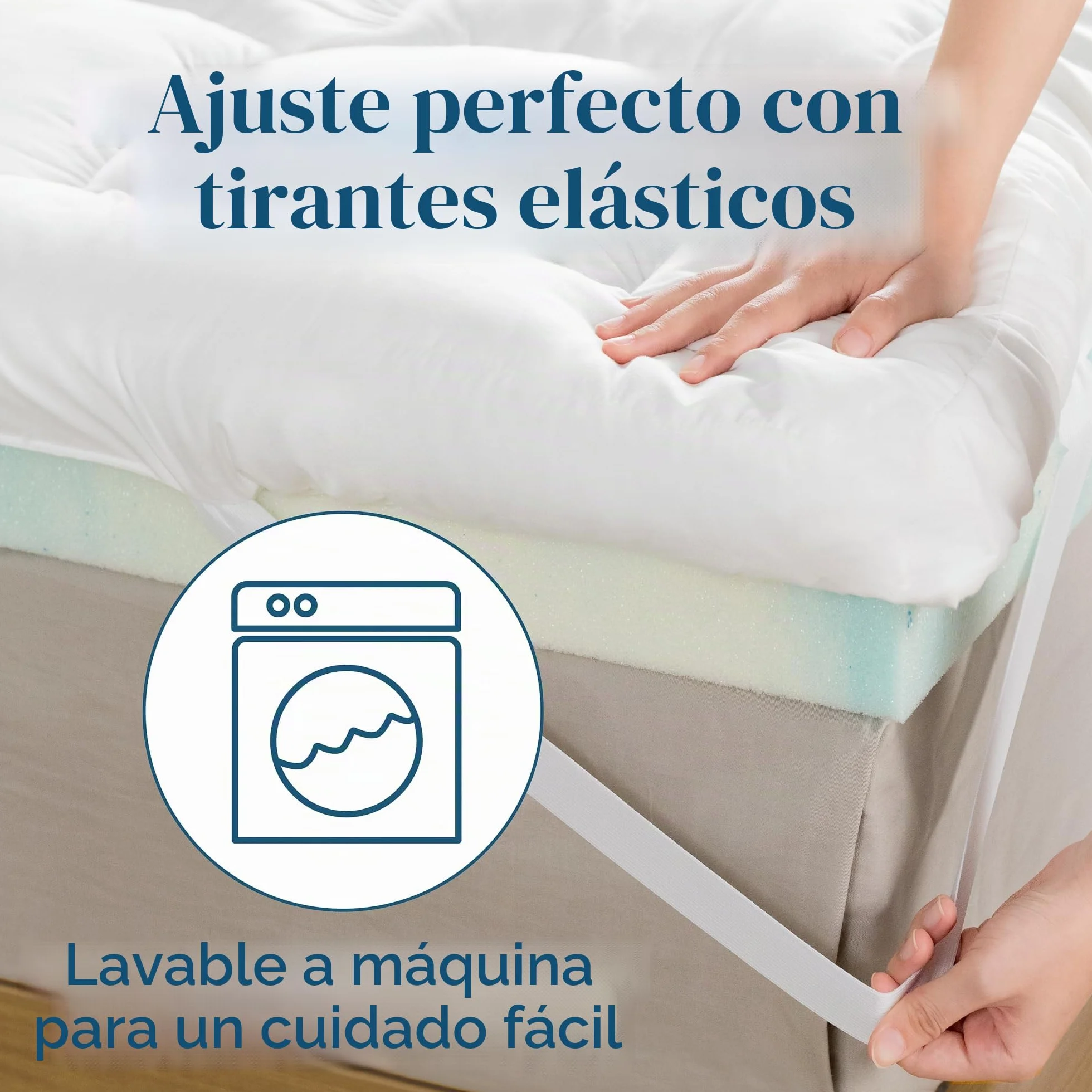 Zinus Topper de Espuma viscoelástica, 140 x 200 cm, 10 cm de Grosor, diseño de celda Abierta, Certificado Oeko-Tex, Transpirable y ortopédico, Comodidad ergonómica, dureza Media, Color Blanco