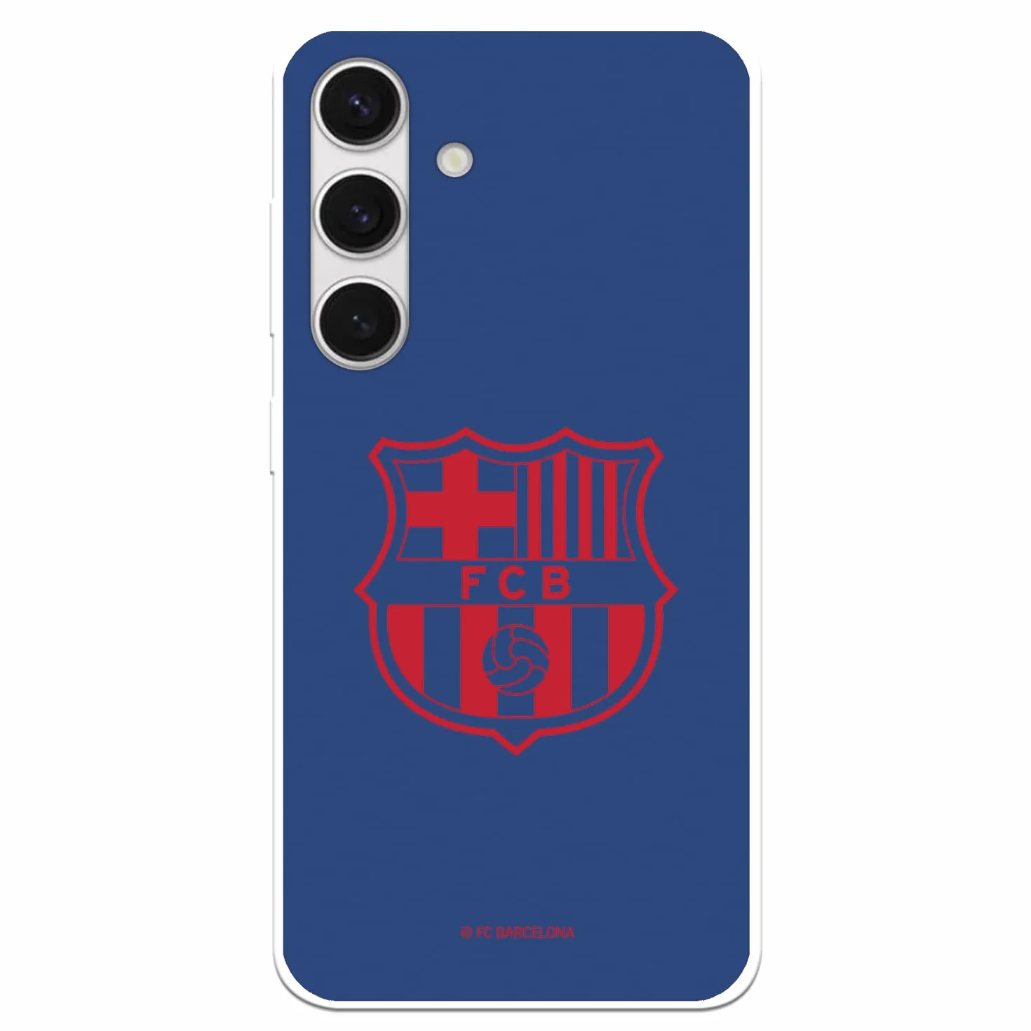 Funda Samsung Galaxy S24 FC Barcelona Escudo Rojo Fondo Azul Carcasa Silicona Flexible Licencia Oficial