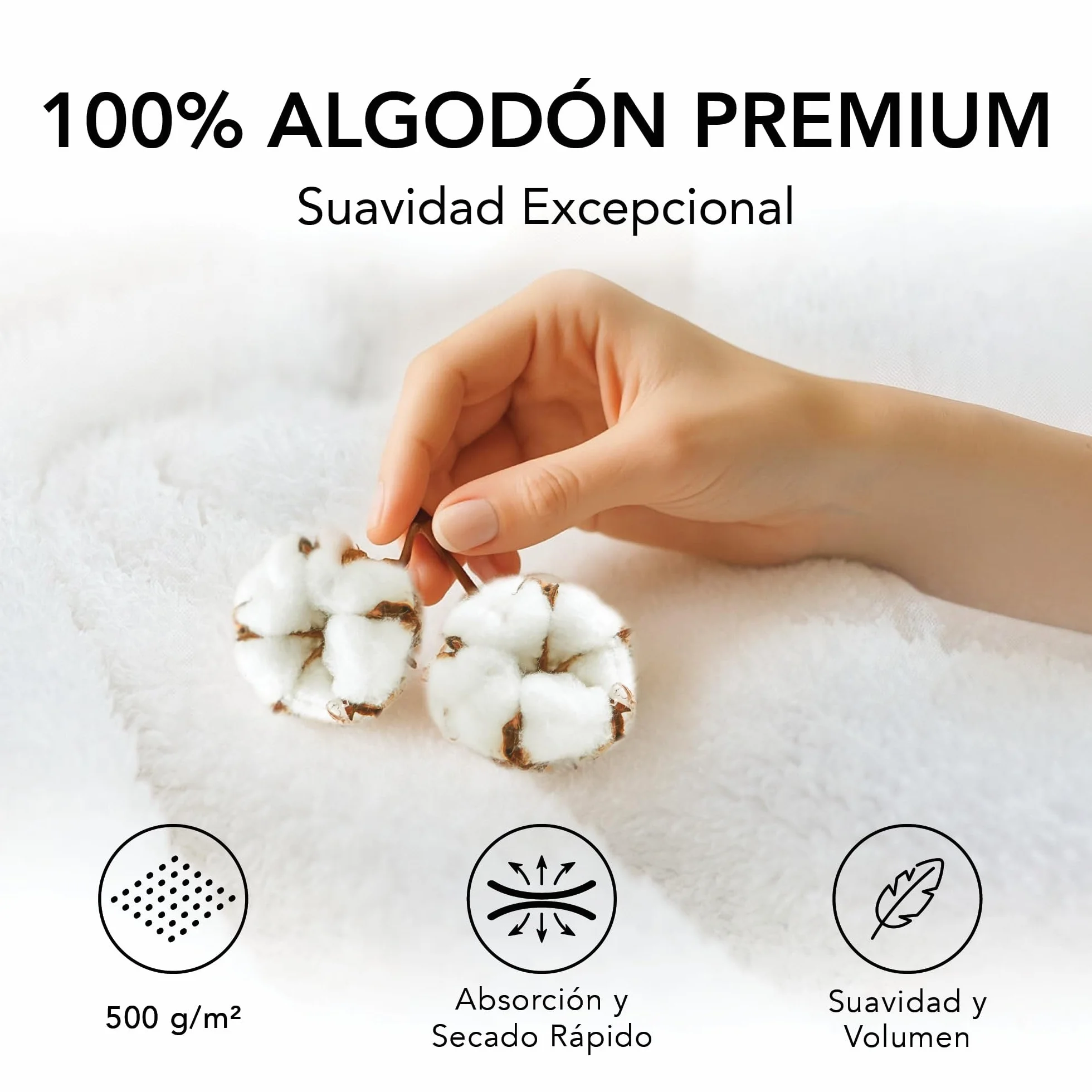 Ôhm Toallas de Baño Grandes 90x180 cm 100% Algodón 500 g/m² – Toalla Ducha Grande Alta Absorción y Suavidad – Gris Oscuro – Oeko-Tex – Pack 2 Unidades
