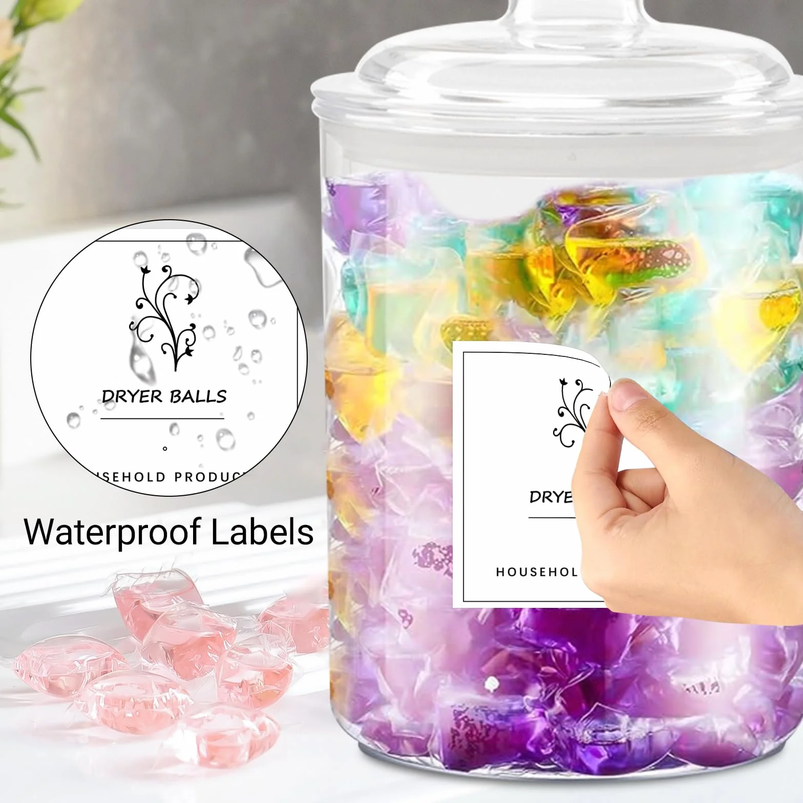 Contenedor Detergente Polvo,4 Tarros para Organización de Lavandería,Lavanderia Organizador,Pastillas Lavadora Caja de Almacenamiento de Plástico,Contenedor de Almacenamiento de Detergente en Polvo