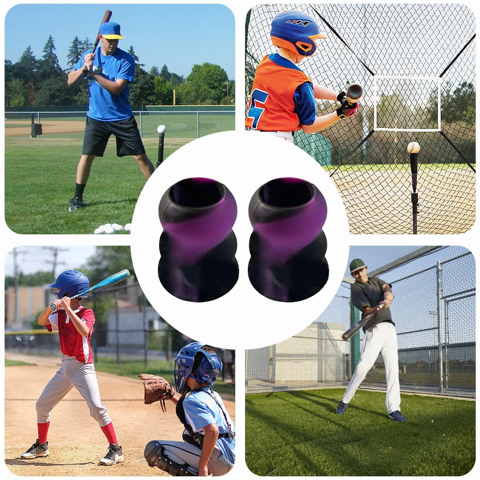 Bate de béisbol con agarre antideslizante de silicona, cubierta de mango deportivo