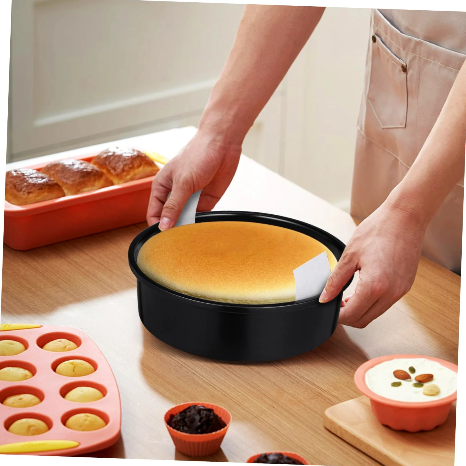 SOLUSTRE 3 Piezas Moldes Redondos para Tartas de Horno Antiadherente para Repostería y Profesional