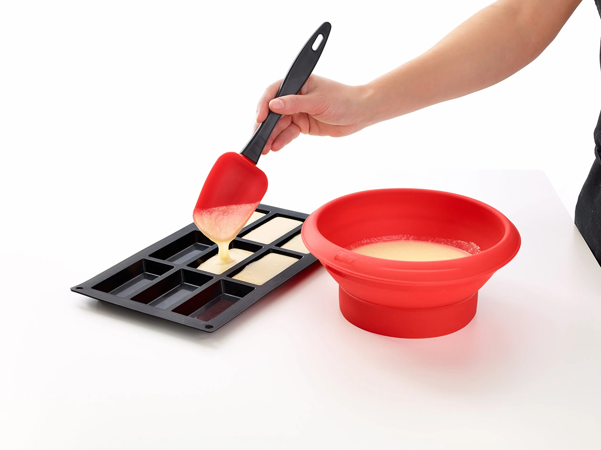 Lékué Molde silicona platino Gourmet Financier, Negro, 9 cavidades