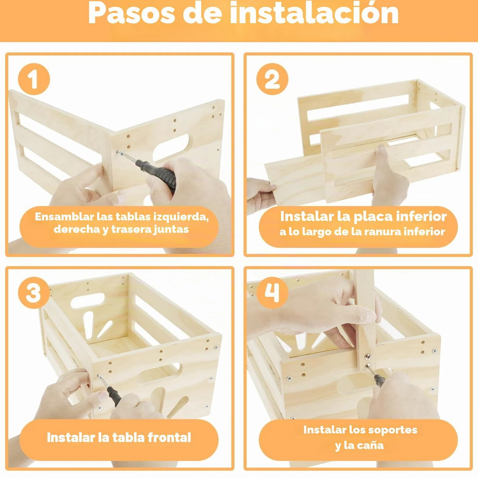 Caja de madera para baby shower, armario con asa, almacenamiento para bebé, cesta decorativa multiusos