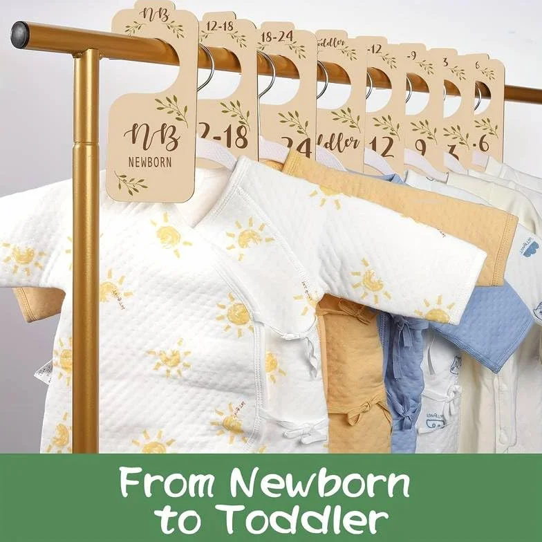 Separadores Divisores Para Armario De Bebe, Madera, 8 Piezas, Hasta +24 Meses, Beige