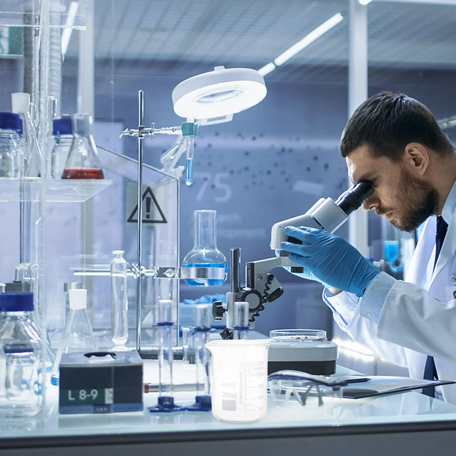 Tazas Medidoras de Vidrio 5piezas para Laboratorio Decoracion Colegio | Vasos Graduados, Herramientas de Medición, Portaliquidos a Escala, Ligeros y Fáciles de Limpiar