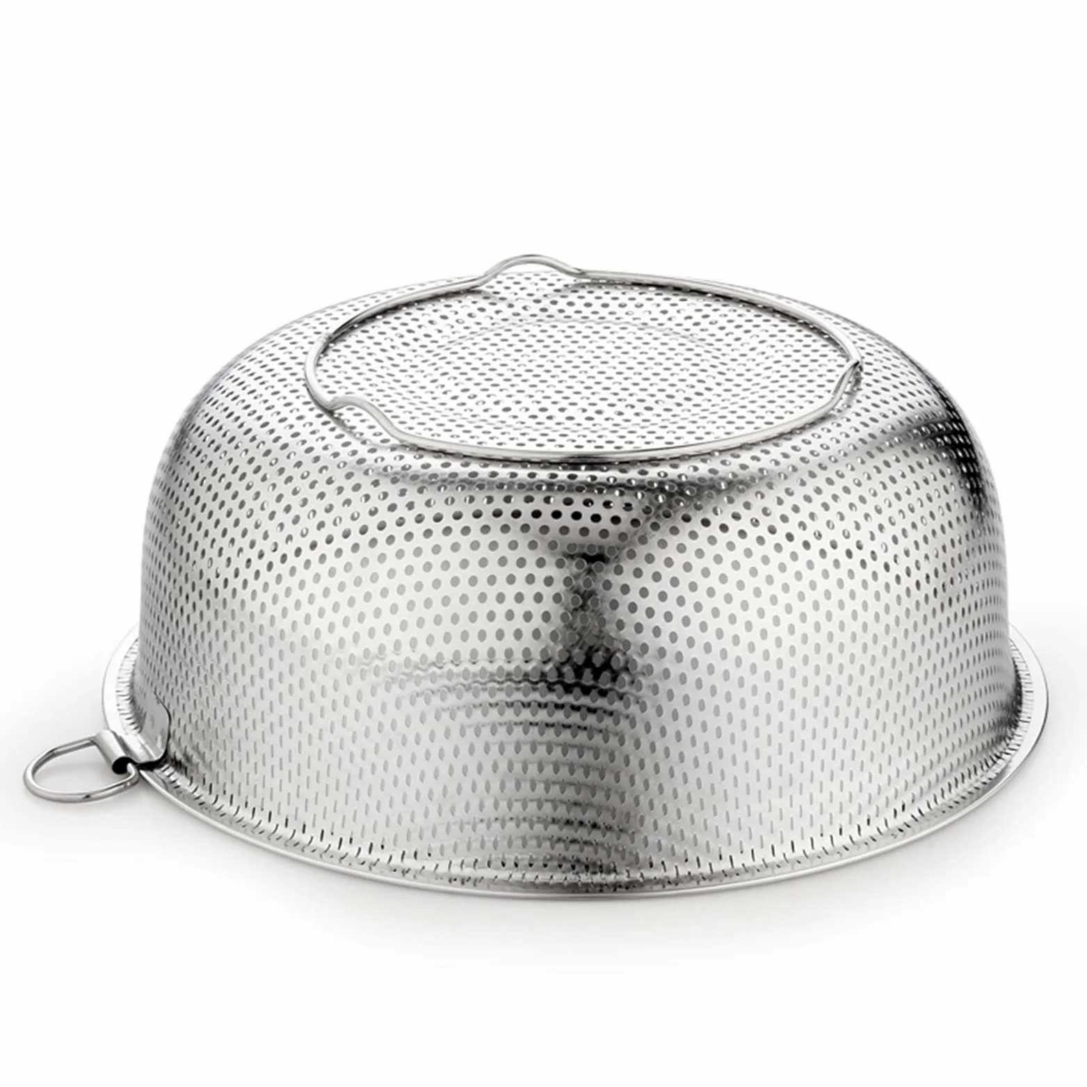 Colador Cesta de Drenaje Colador de Acero Inoxidable Colador de Cocina Lavado Tazón de Lavado Fruta Vegetal Senador de escurridor con Anillo colgado Fino 2mm Agujero Coladores de Alimentos