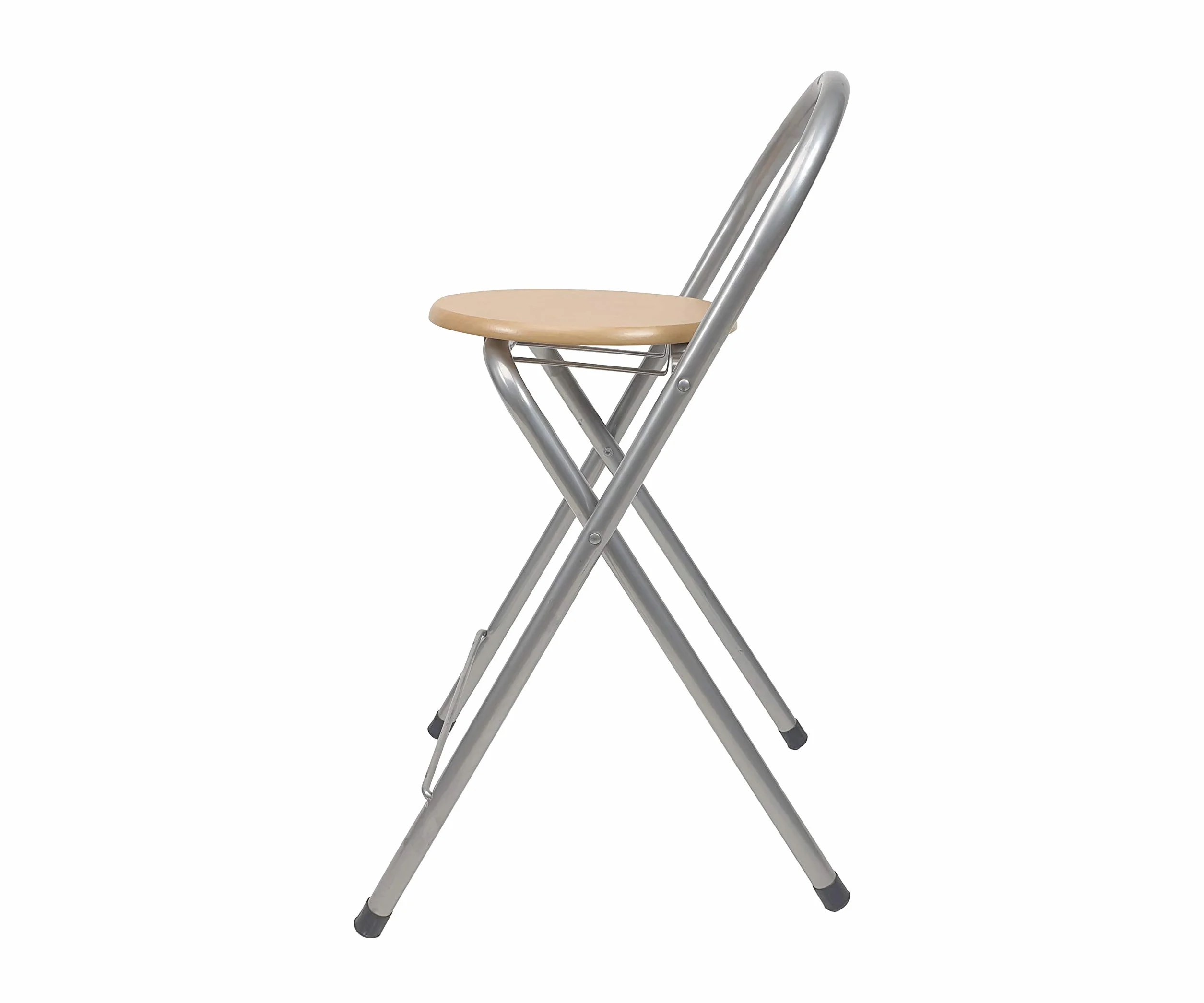The Secret Home - Taburete Plegable de Cocina - Silla Plegable de Metal y Madera - Silla Apta para Interior y Exterior - Alto: 80 cm x Largo: 40 cm