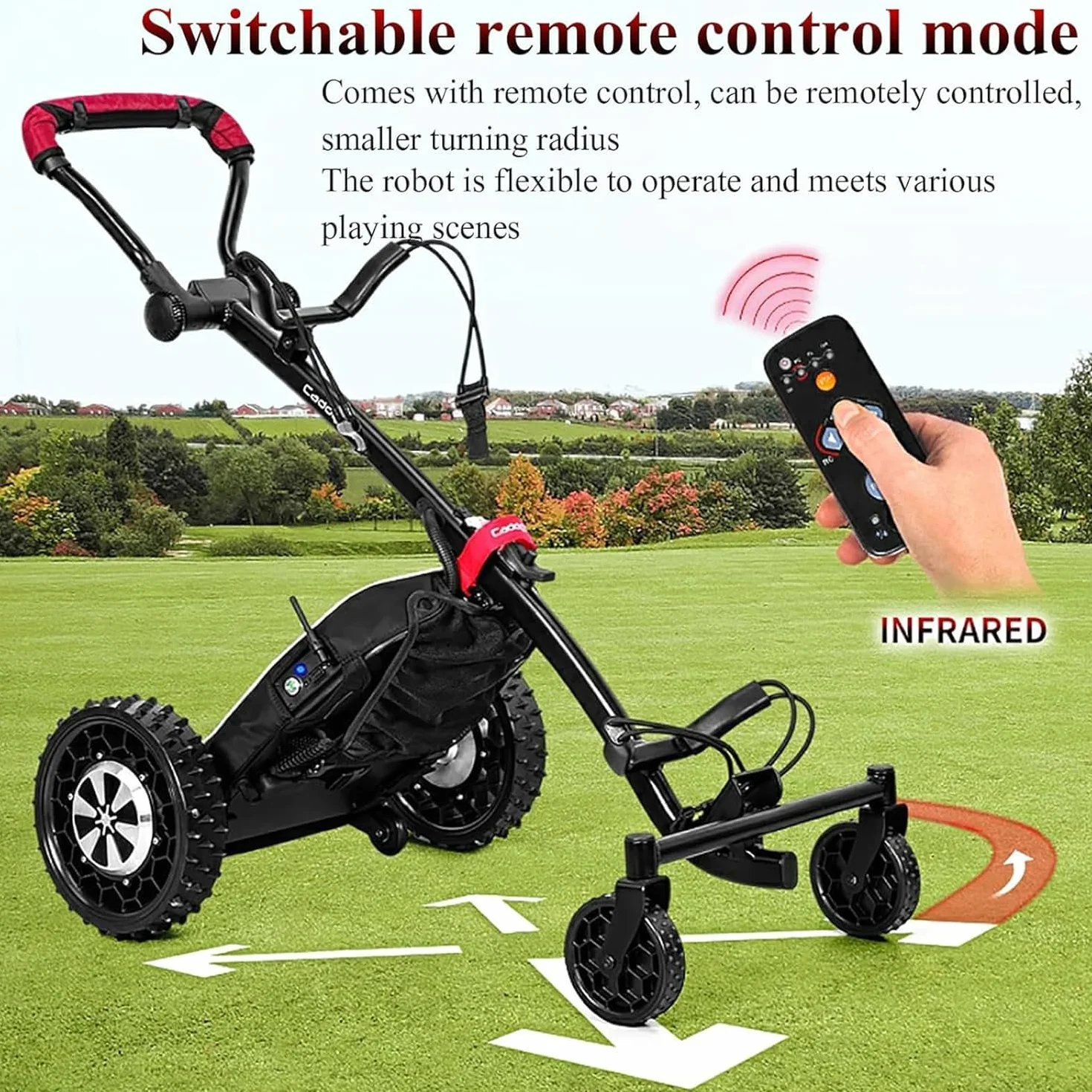 Carrito de Golf Eléctrico Robótico Inteligente con Control Remoto, Seguimiento Automático y Batería de 27 Hoyos