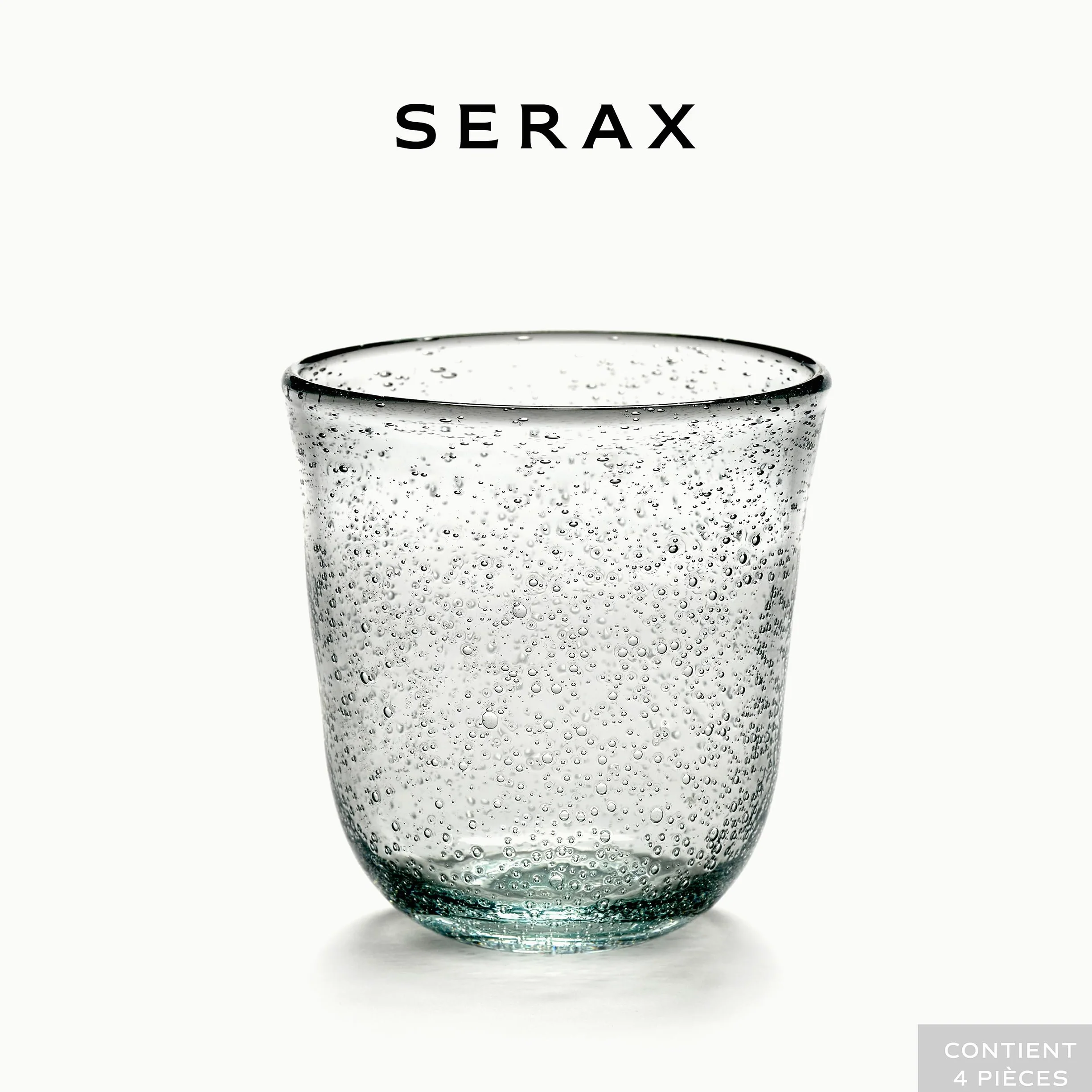Juego de 4 vasos para beber | Cristalería Pure de Pascale Naessens | Vasos de Agua Transparentes 20 CL ​​con Burbujas | Artículos básicos para el hogar, cristalería | Bebidas, Jugos
