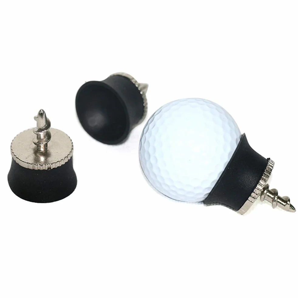 Ventosa de golf, bola de golf de aleación de silicona negra, herramienta de recuperación de ventosa, herramienta de recogida de pelota de golf, accesorio de golf (negro, 2 unidades)