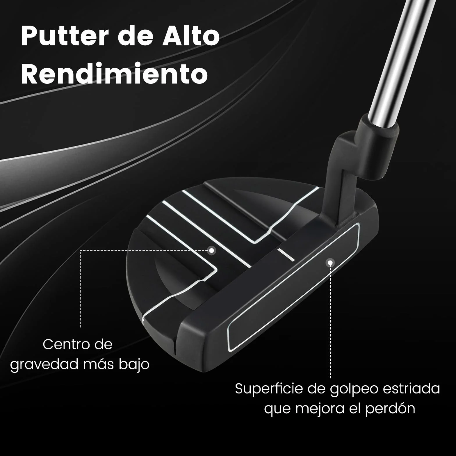 COSTWAY Putter Golf Mazo 89 CM Líneas de Alineación Palo Diestros