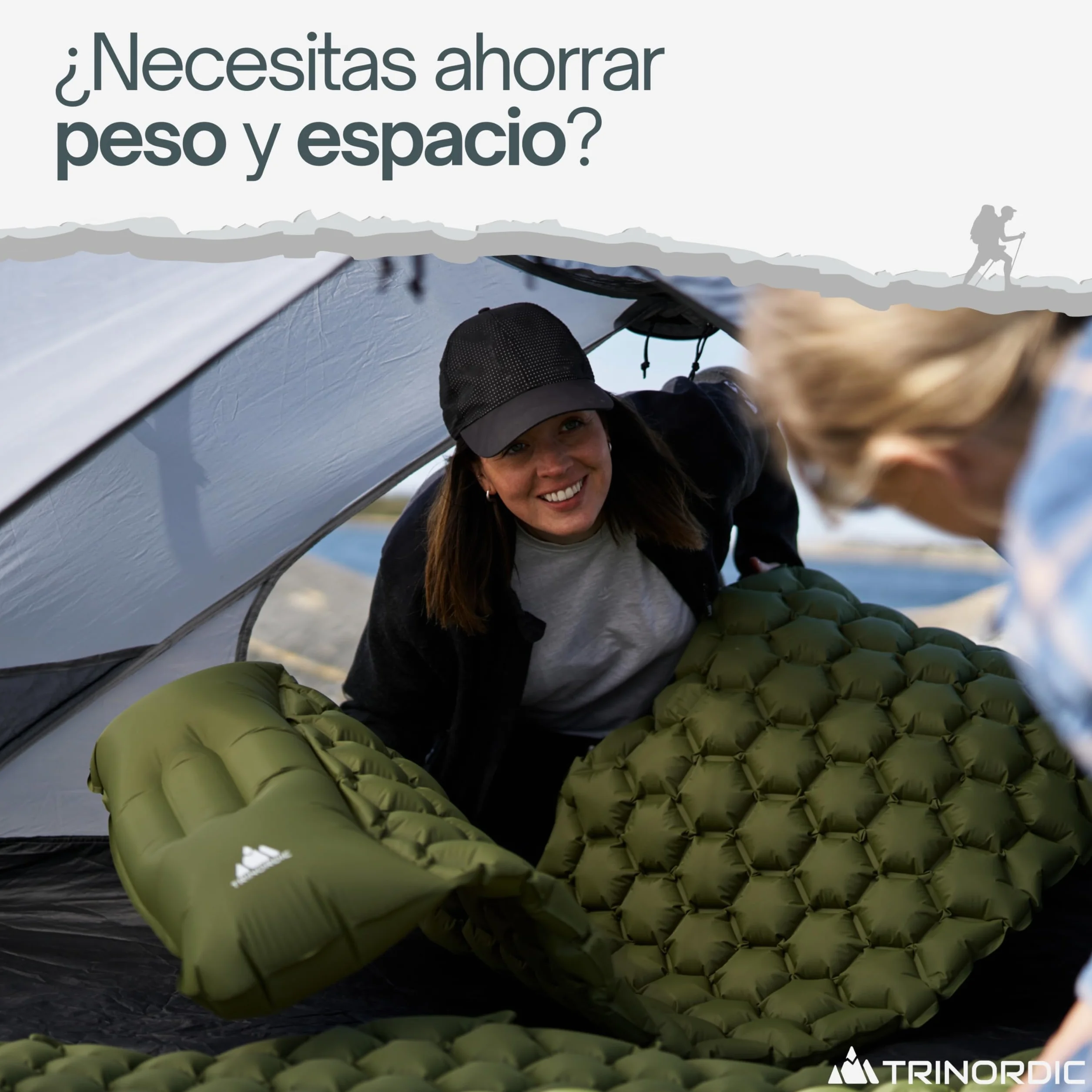 TRINORDIC Colchoneta de camping ultraligera inflable cama individual portátil