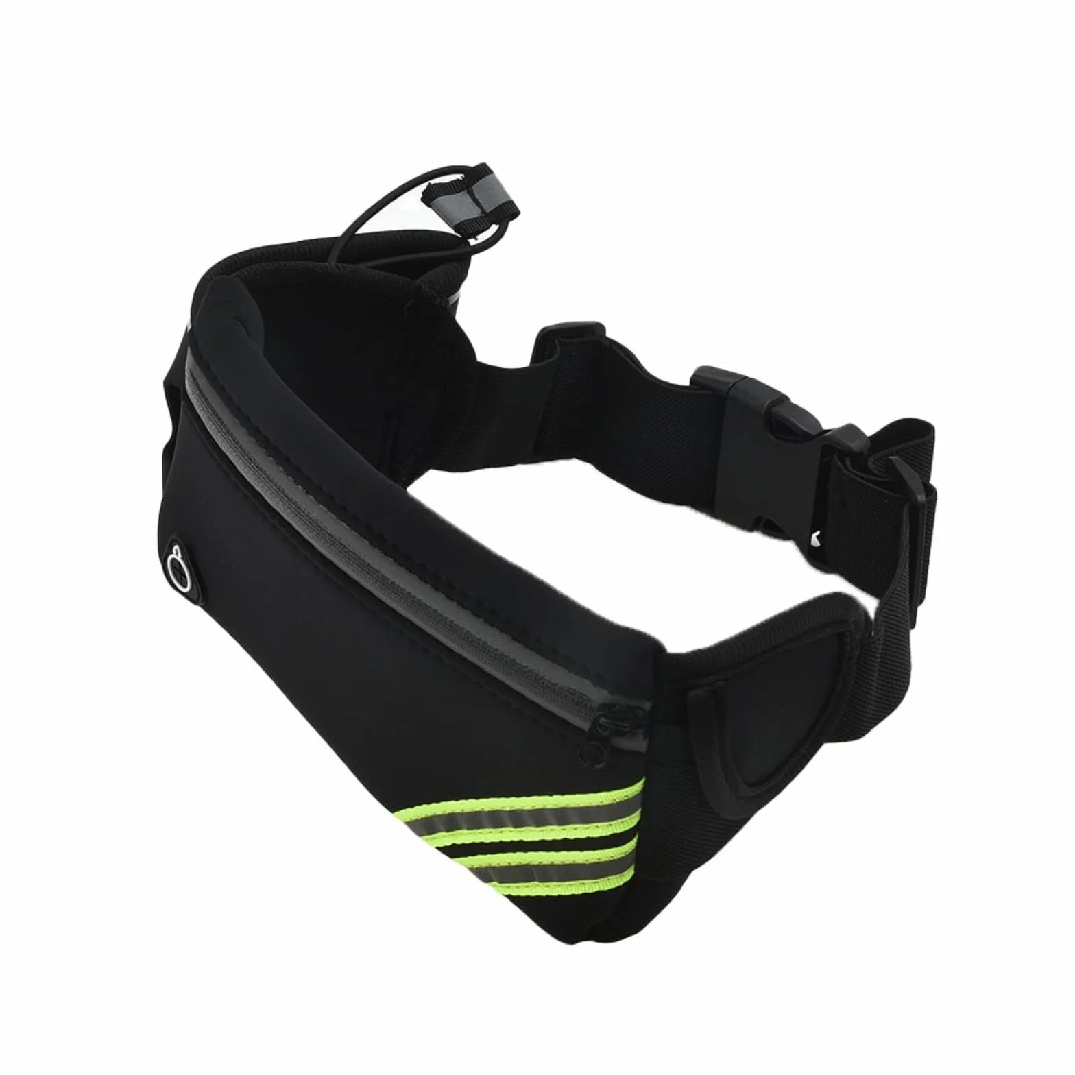 Cinturón ajustable para correr con botella de 10 onzas, riñonera a prueba de sudor para fitness, trotar y gimnasio (negro)