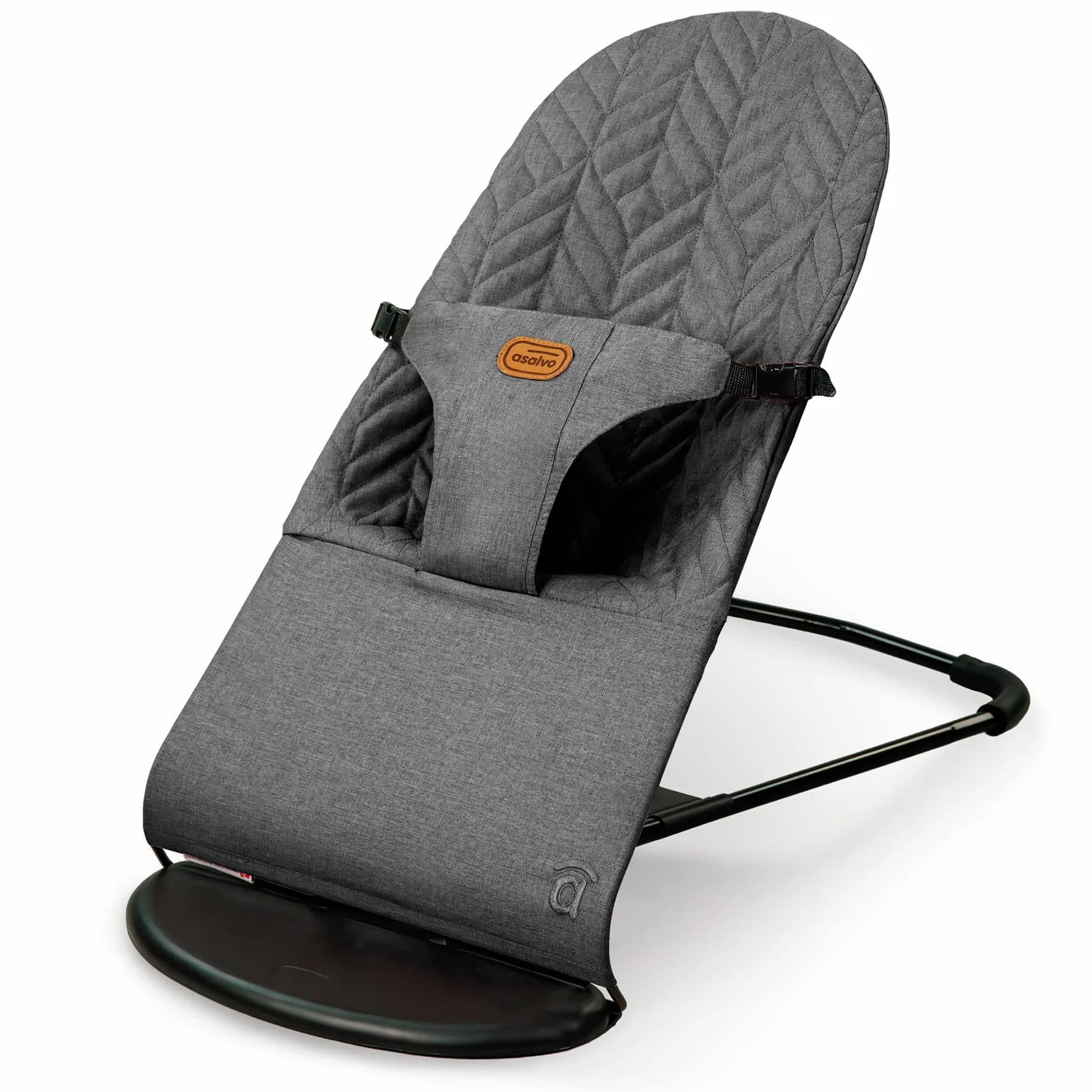 Asalvo PARADISE Hamaca Bebé 2 en 1 con Función Mecedora y Balancín, 0-1 años, Max 13 kg, Ligera y compacta, Balanceo Natural, Arnés 3 puntos, Reclinable y Plegable, Gris