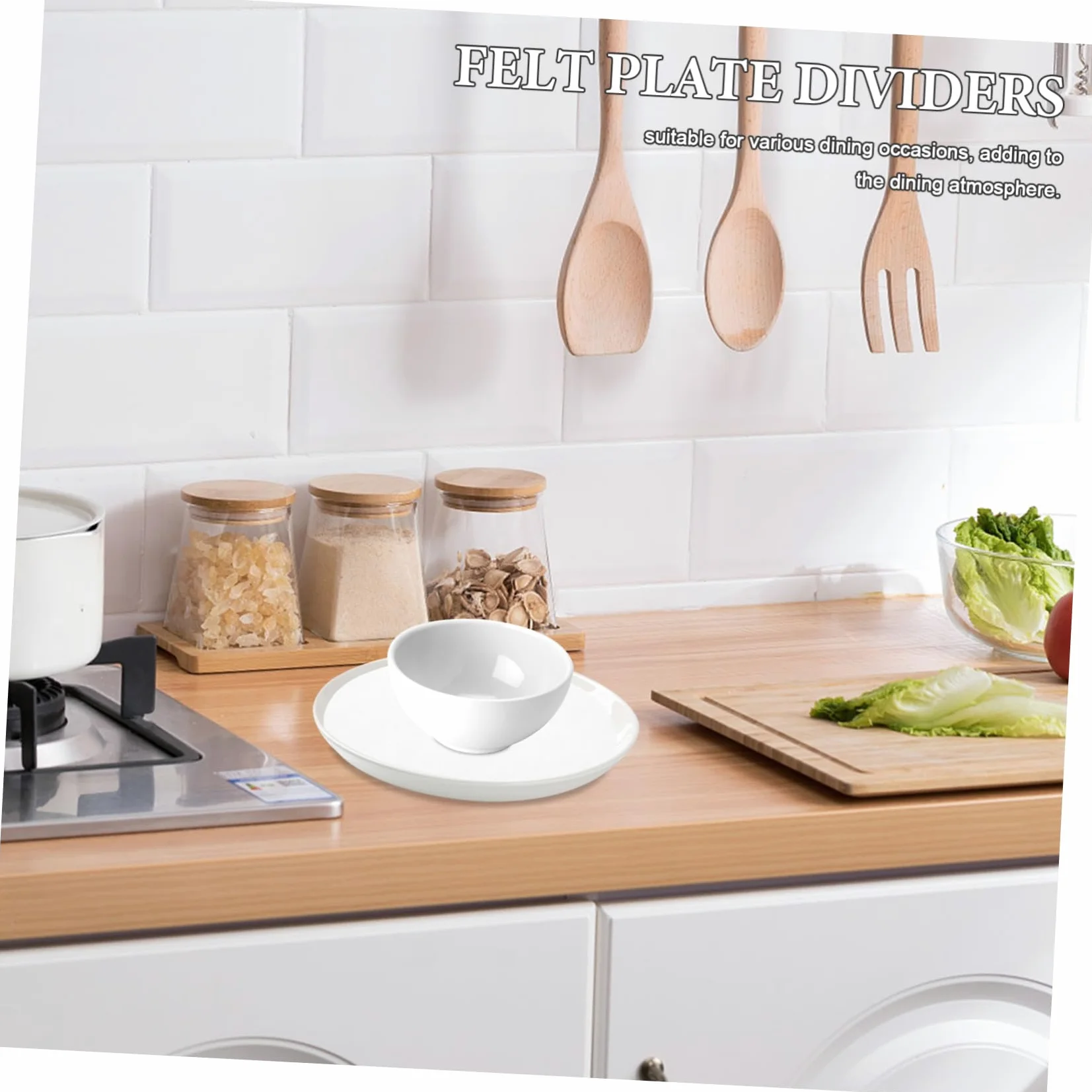 50 Piezas Protector de Placa Fieltro Separador de sartenes agarraderas para ollas de Cocina White