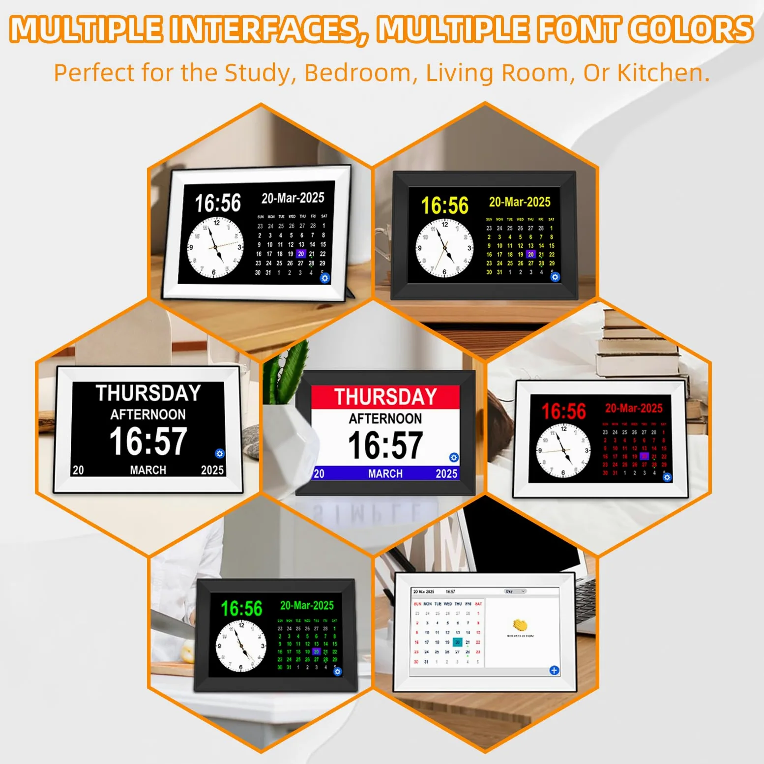 Reloj digital extra grande con pantalla táctil 10.1 con fecha y día para personas mayores, recordatorios de medicamentos, demencia y Alzheimer, relojes para personas mayores, 64 alarmas, 40