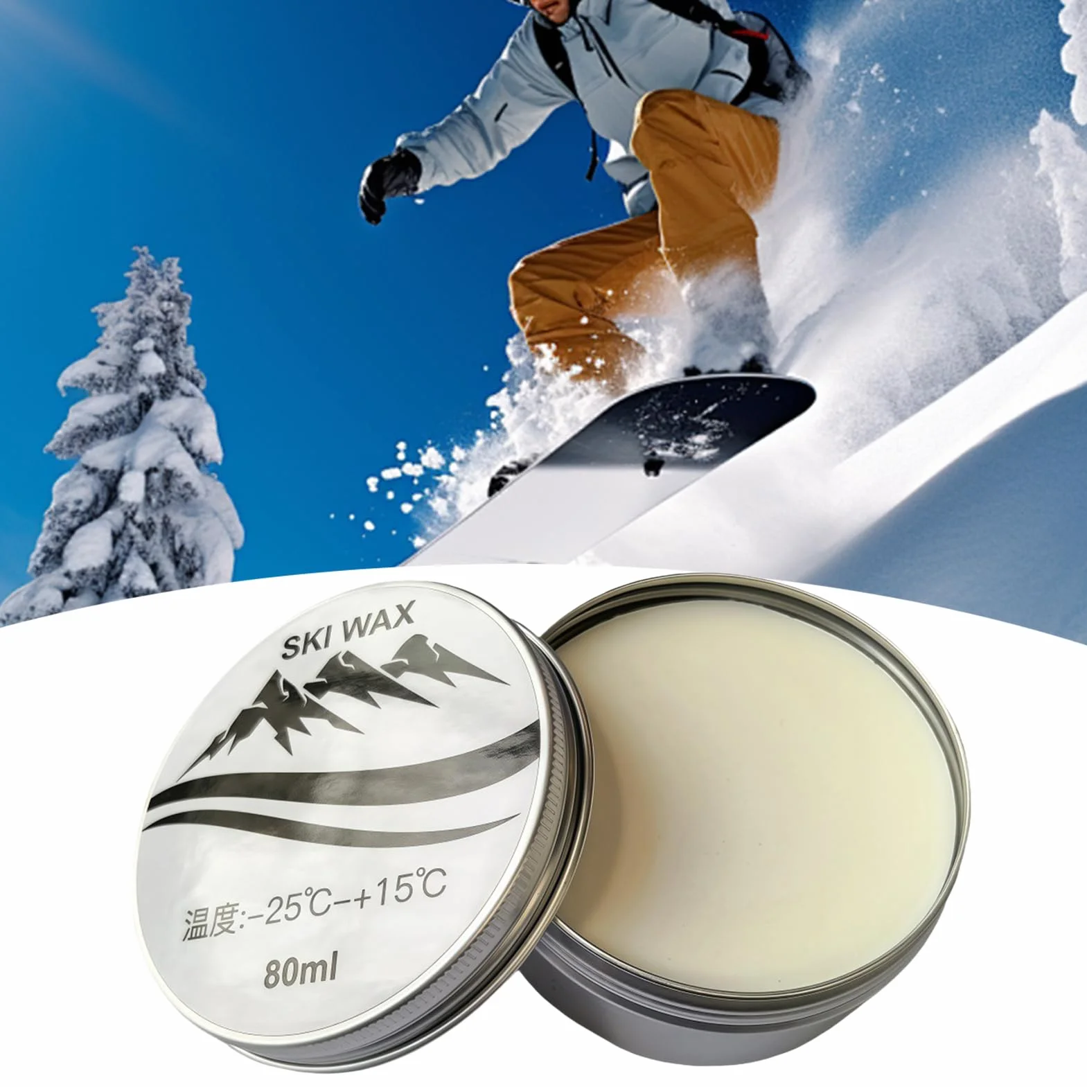 Pasta sólida de acción rápida 80ml para tabla de snowboard, deslizamiento y protección de rendimiento
