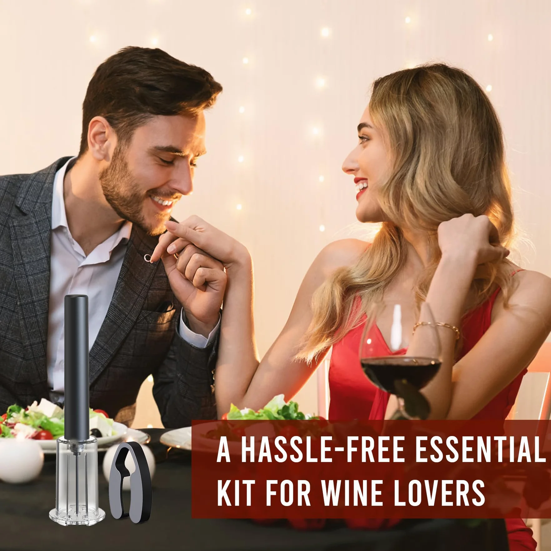Sacacorchos a Presión de Aire, Abrebotellas Profesional con Corta Cápsulas, Accesorios Vino Práctico para Hogar Restaurantes Fiesta, Regalo para Amantes del Vino