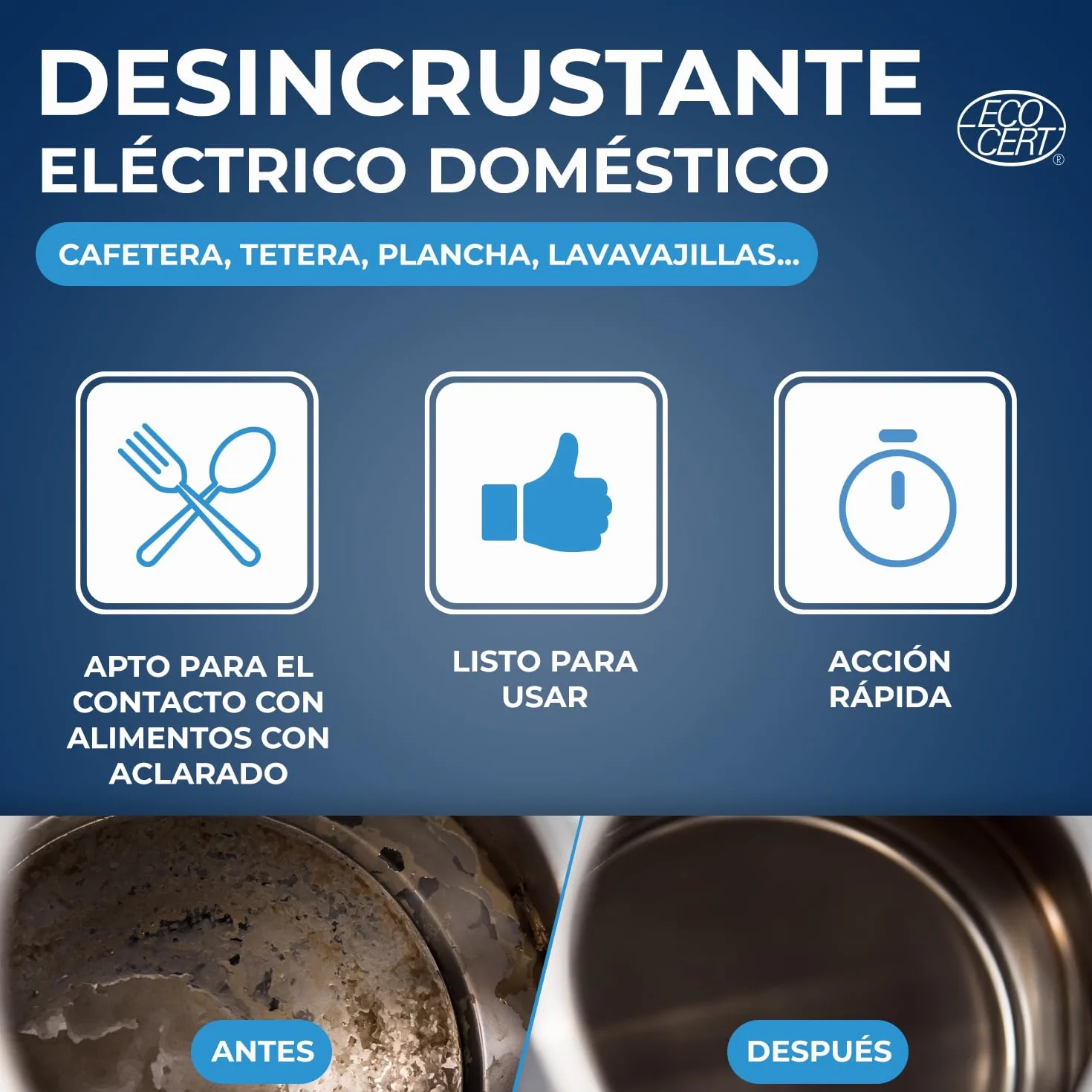 STARWAX - Descalcificador Electrodomésticos - Eficaz incluso en superficies muy incrustadas - Acción rápida - Eficaz en frío - 100% de origen natural - Listo para usar - 1L