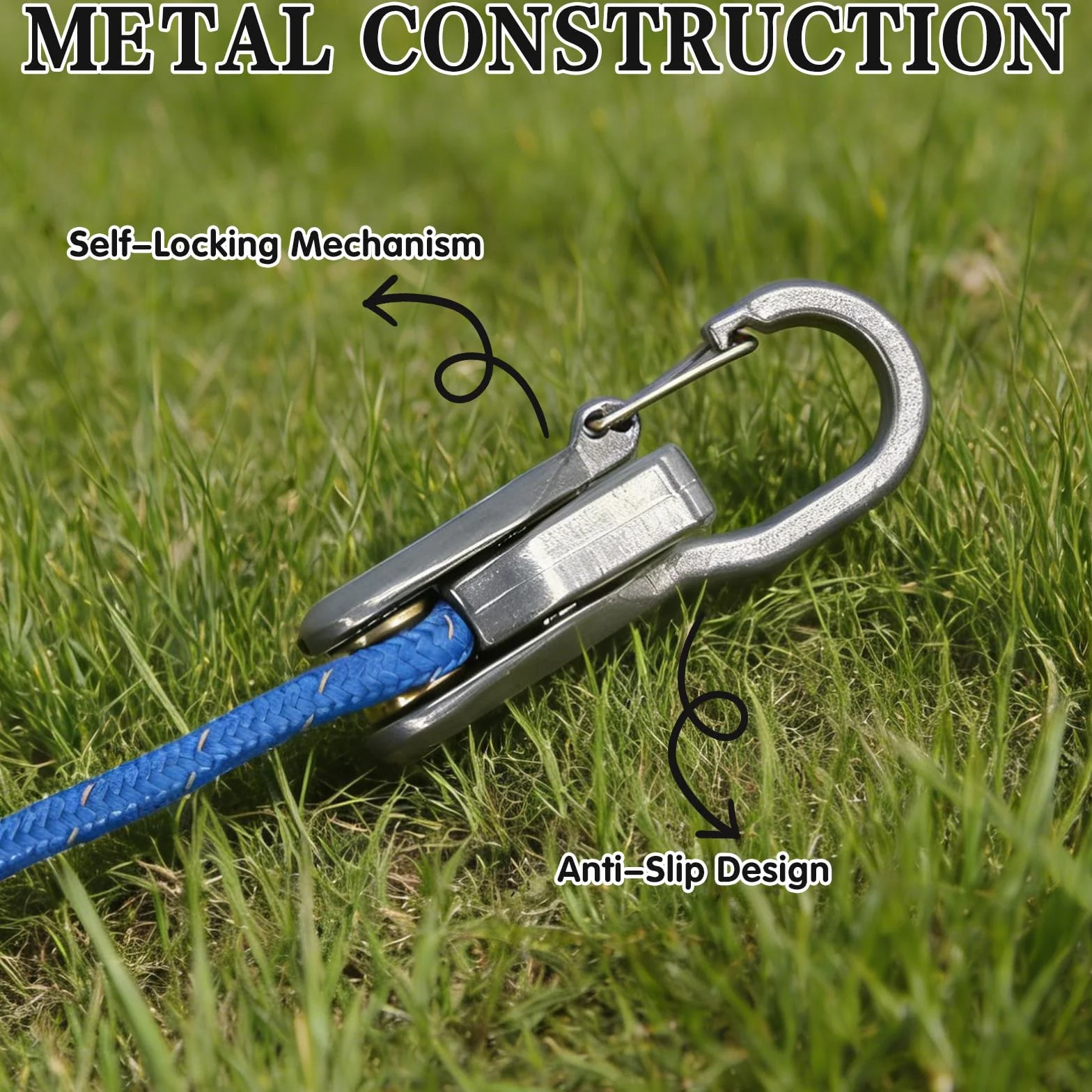 Tensores de Cuerda para Paracord con Hebilla de Leva de Metal para Tiendas, Navegación y Carga de Camiones
