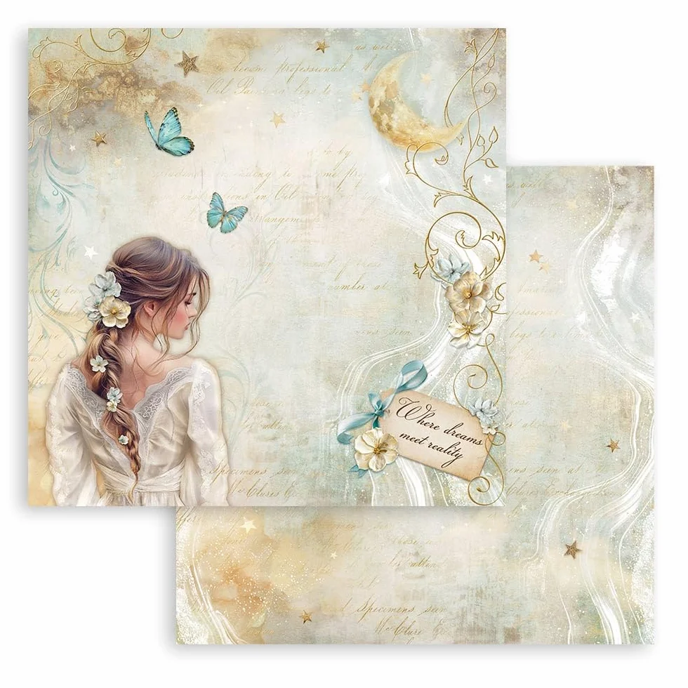 Stamperia - Scrapbook Paper Pad for Scrapbooking, Albums, Card Making, Bullet Journalling and More, Acid Free, Double-Sided, Perfect for Hobbies, Crafts, and Gifting (Masquerade) (30.5 x 30.5cm)