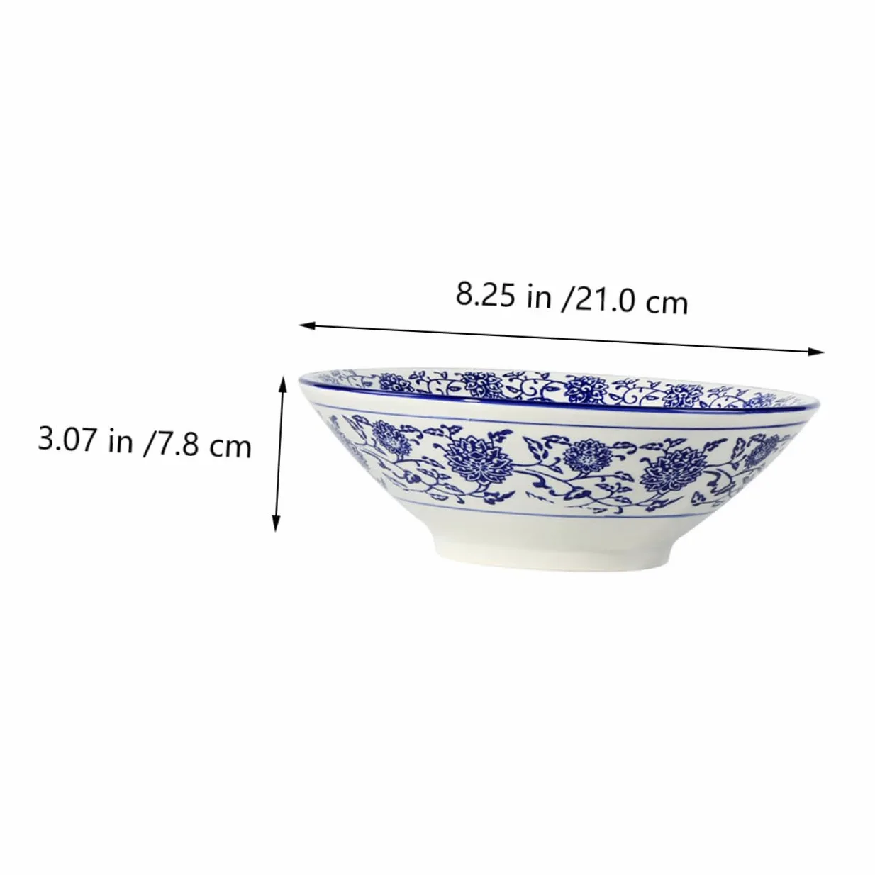 Cuenco Cerámico Esmaltado con Diseño Azul y para Servir Sopa Ramen y Ensaladas Restaurantes y Hogar Resistente y Decorativo para Diario